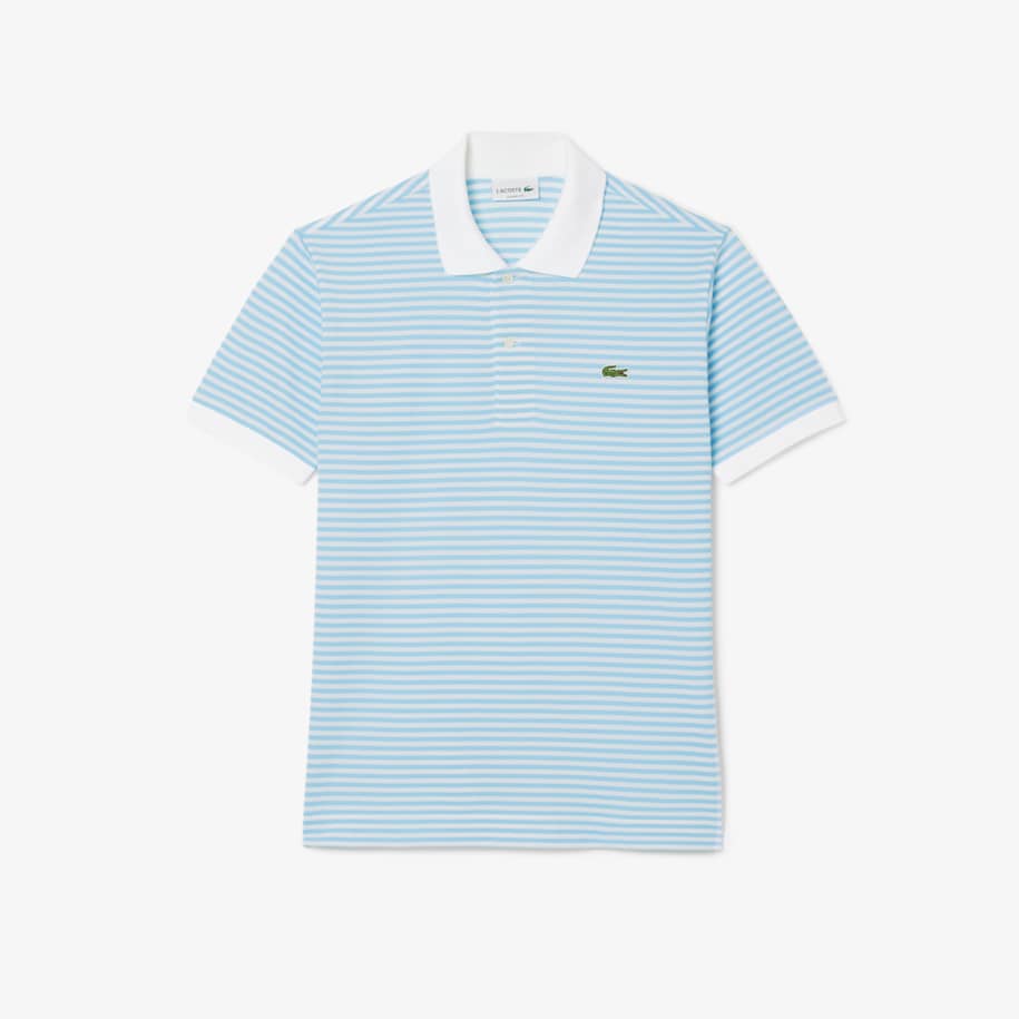 Classic Fit L.12.12 Striped Petit Piqué Polo Shirt image number 3
