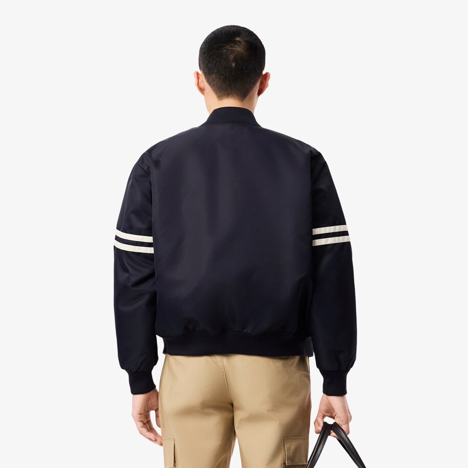 Embroidered Badge Water-Repellent Nylon Bomber Jacket image number 2