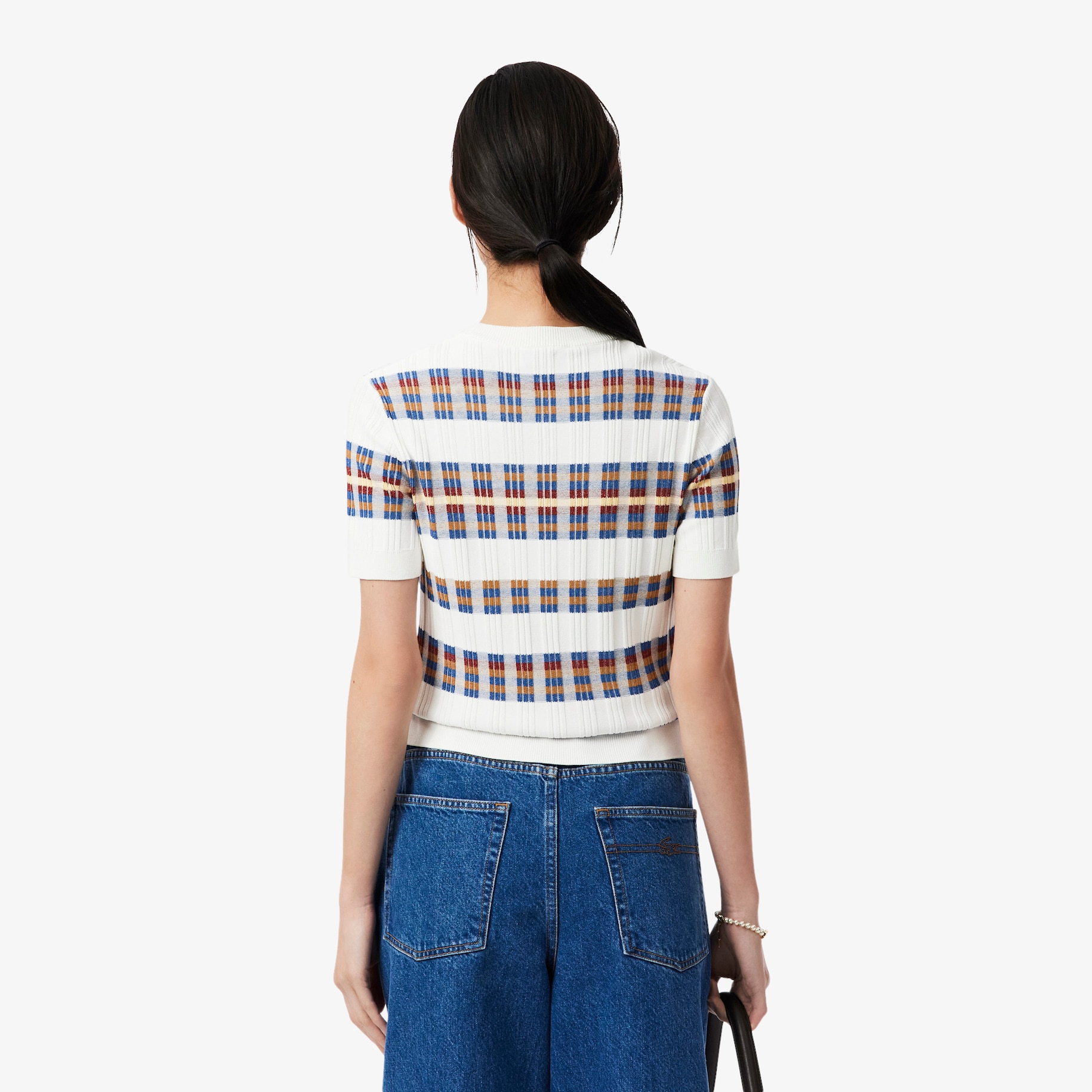 Short Sleeved Rib Knit Sweater image number 2