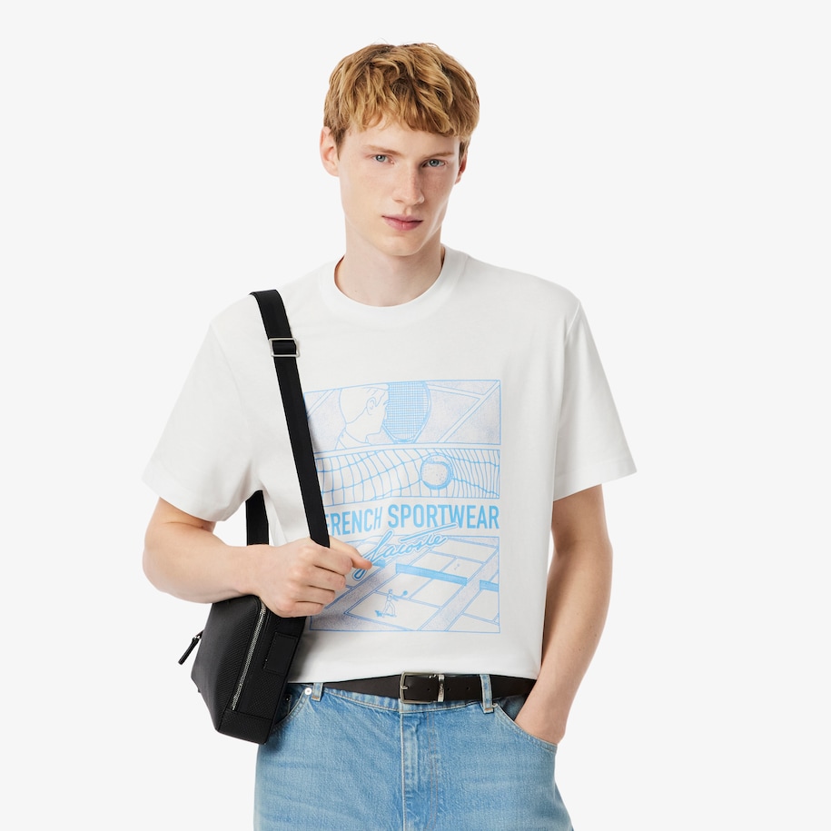 Tennis Court Print Cotton T-shirt image number 0