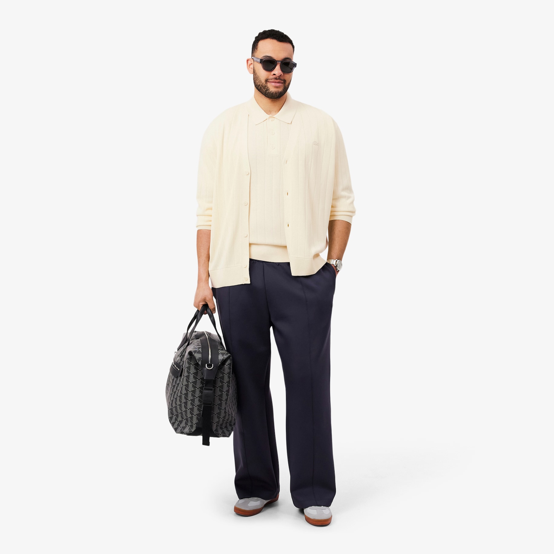 Rib Knit Cotton Blend Cardigan image number 7