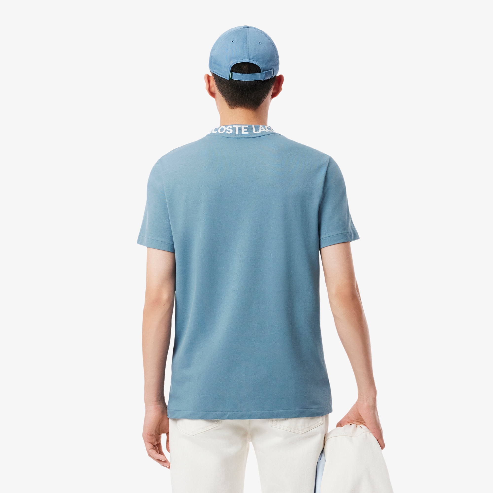Regular Fit Jacquard Neck Stretch T-Shirt image number 2