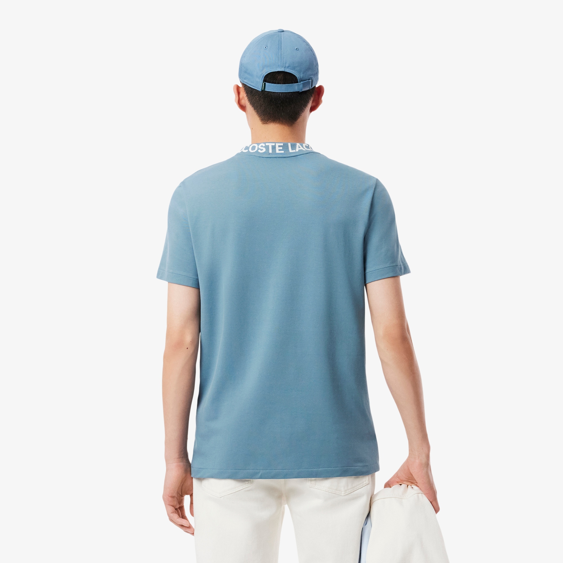 Regular Fit Jacquard Neck Stretch T-Shirt image number 2