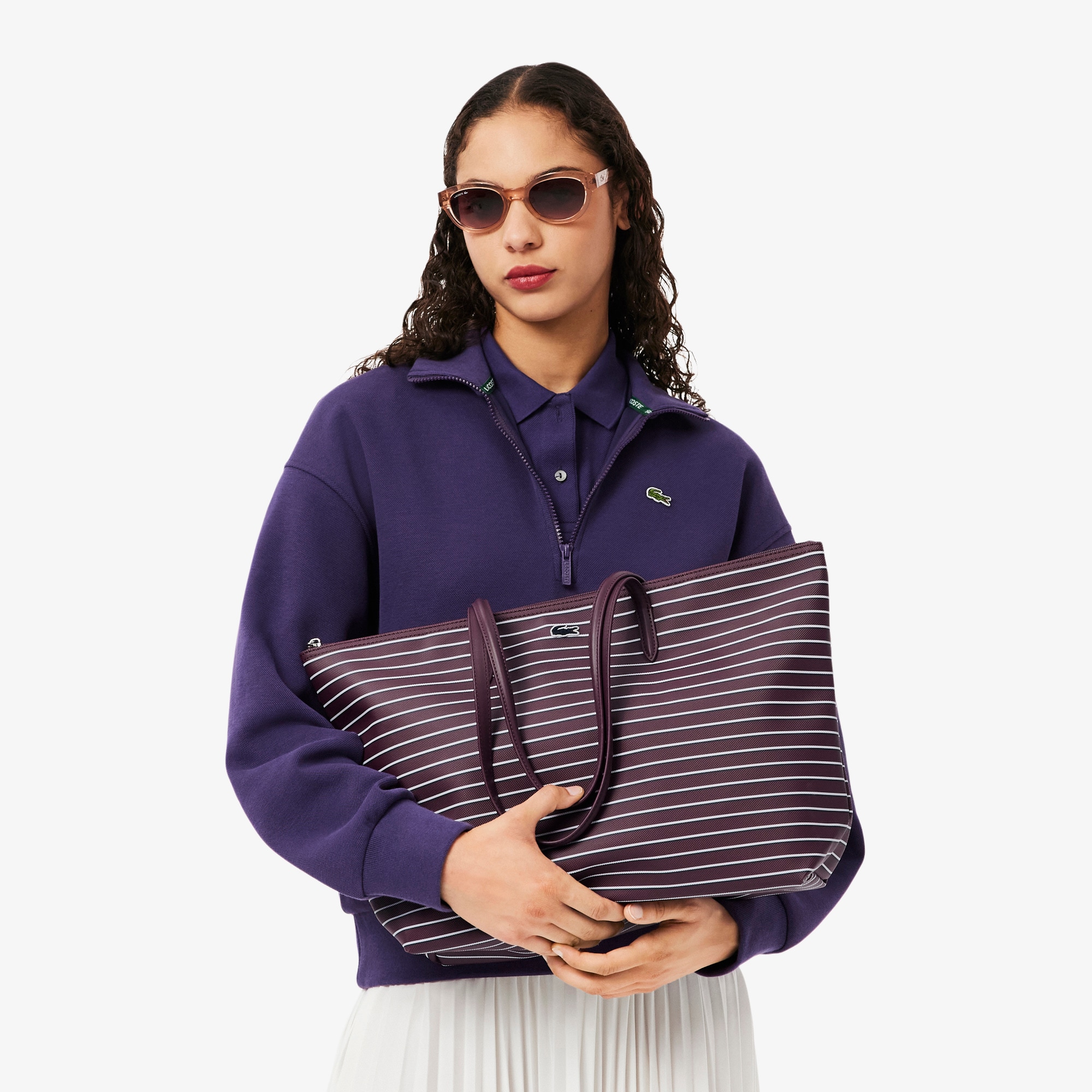 Large Striped L.12.12 Concept Tote image number 5