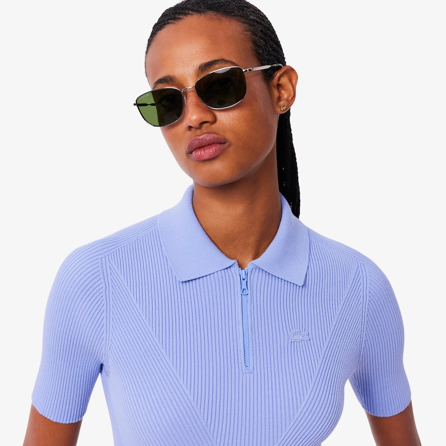 3D Ribbed Knit Polo Shirt image number 1