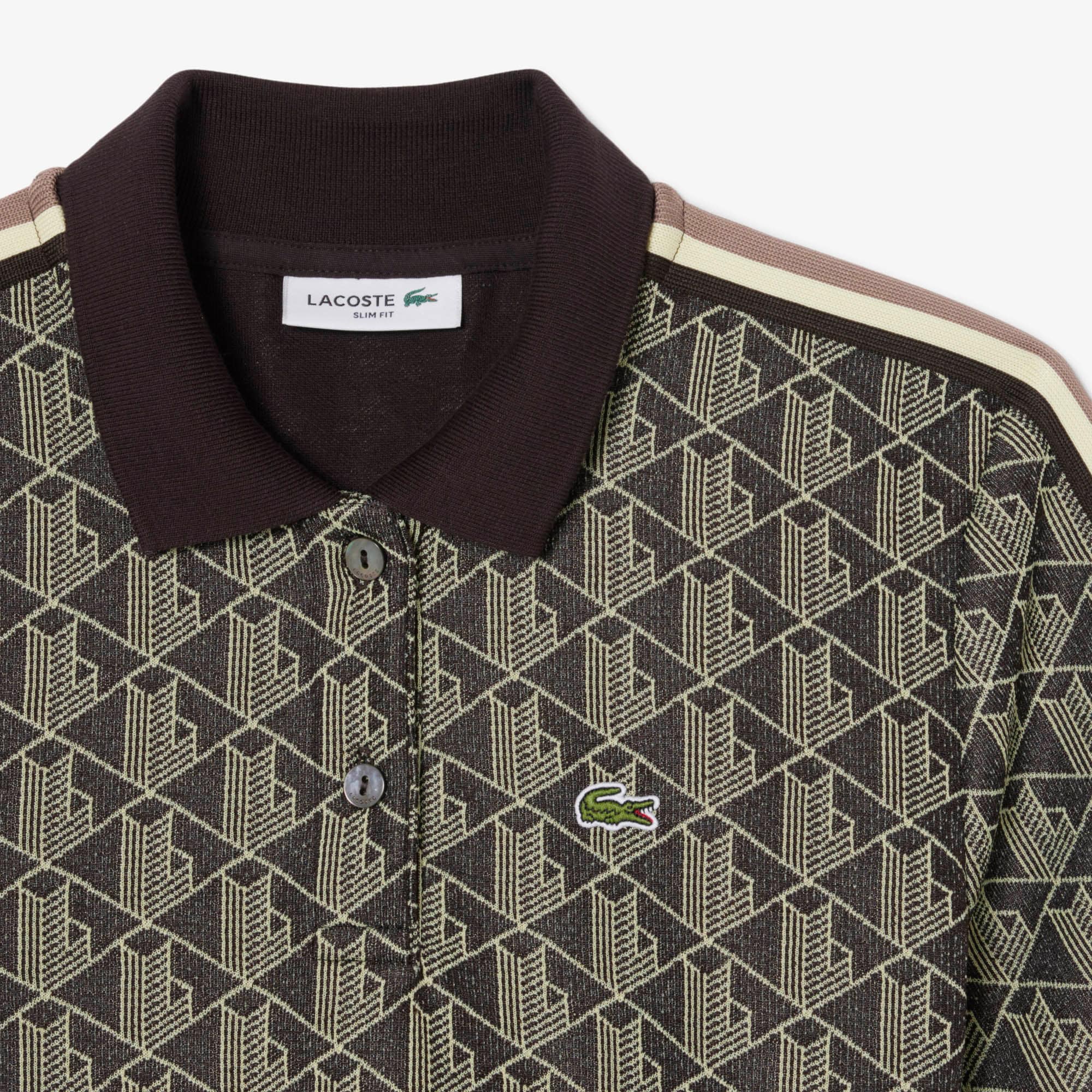 Slim Fit Monogram Jacquard Polo Shirt image number 4