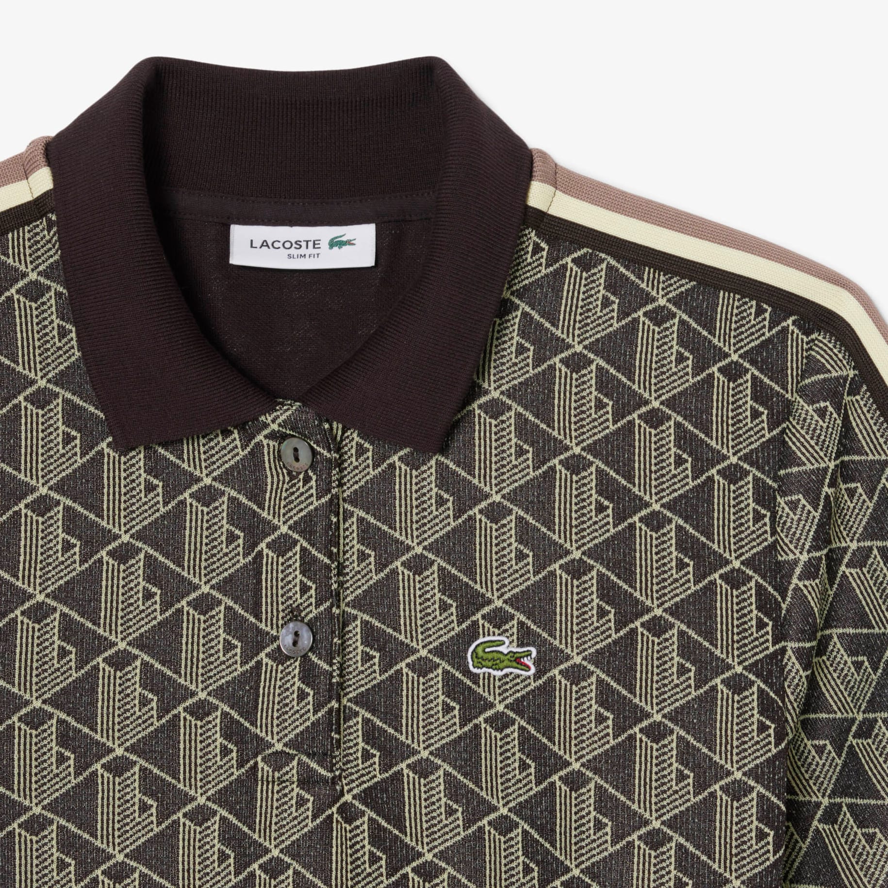 Slim Fit Monogram Jacquard Polo Shirt image number 4