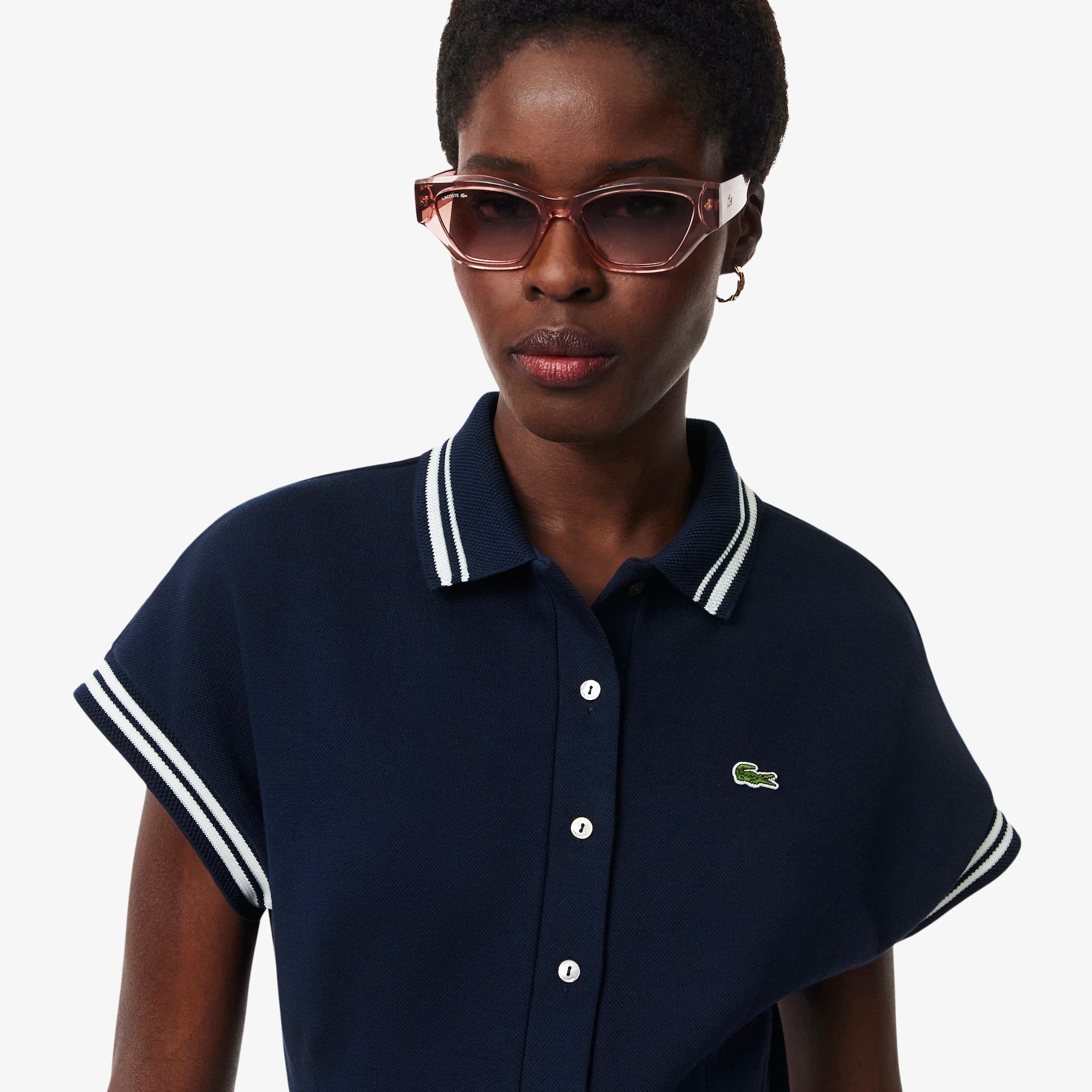 French Made Polo Collar Playsuit image number 1