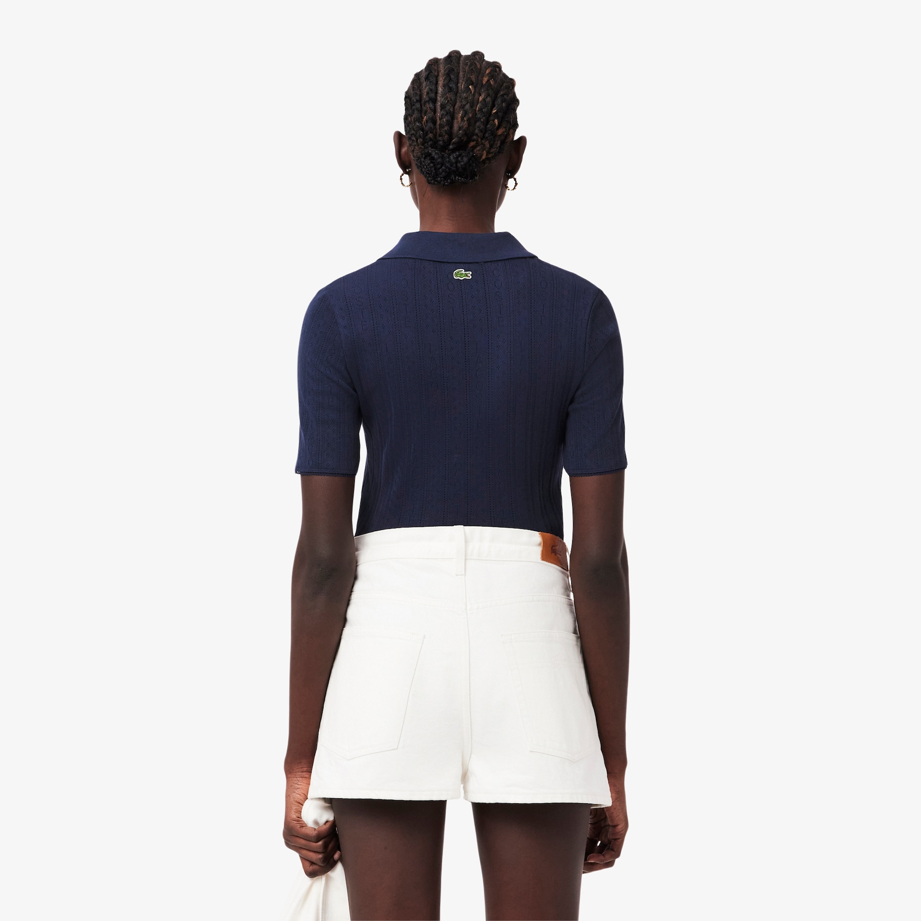 Slim Fit Pointelle Branded L.12.D Polo Shirt image number 2