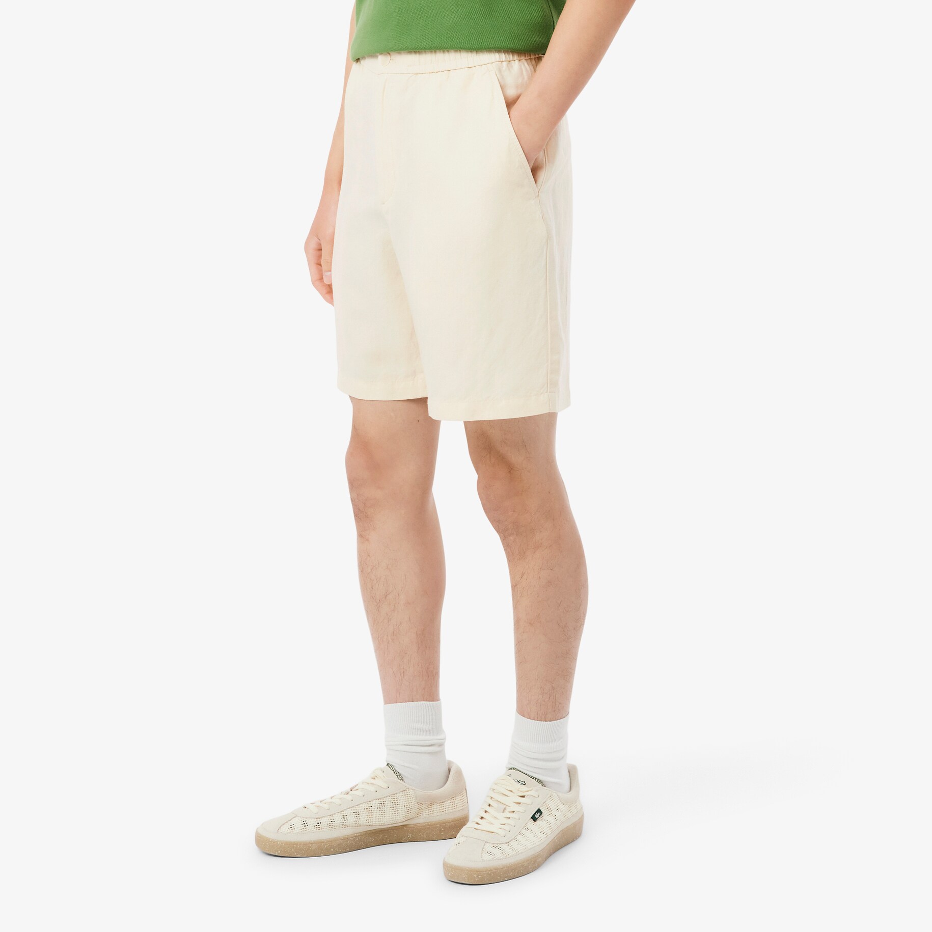Regular Fit Linen Blend Twill Shorts image number 1