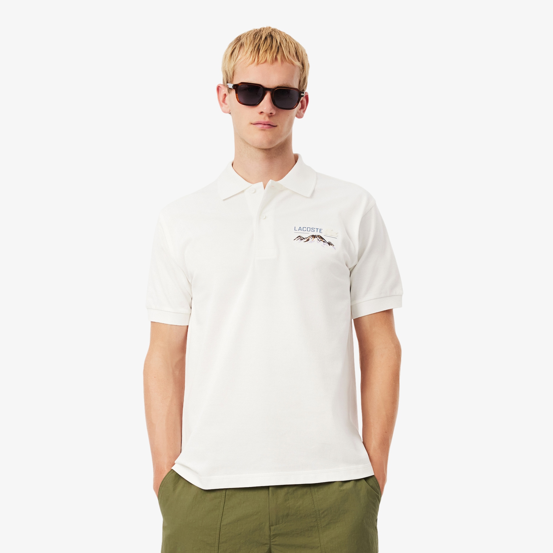 Classic Fit Embroidered Motif Piqué Polo Shirt image number 0