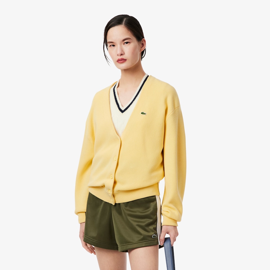 V Neck Moss Stitch Cotton Cardigan image number 0
