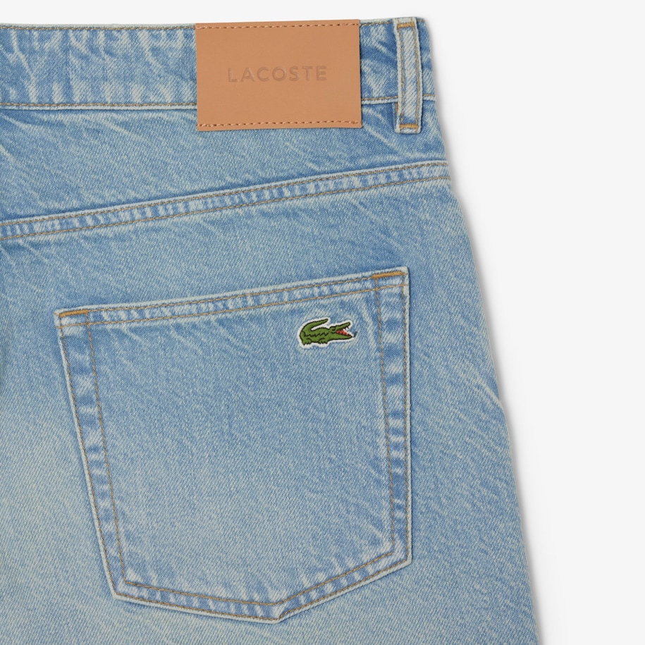 Straight Fit Denim Bermuda Shorts image number 5