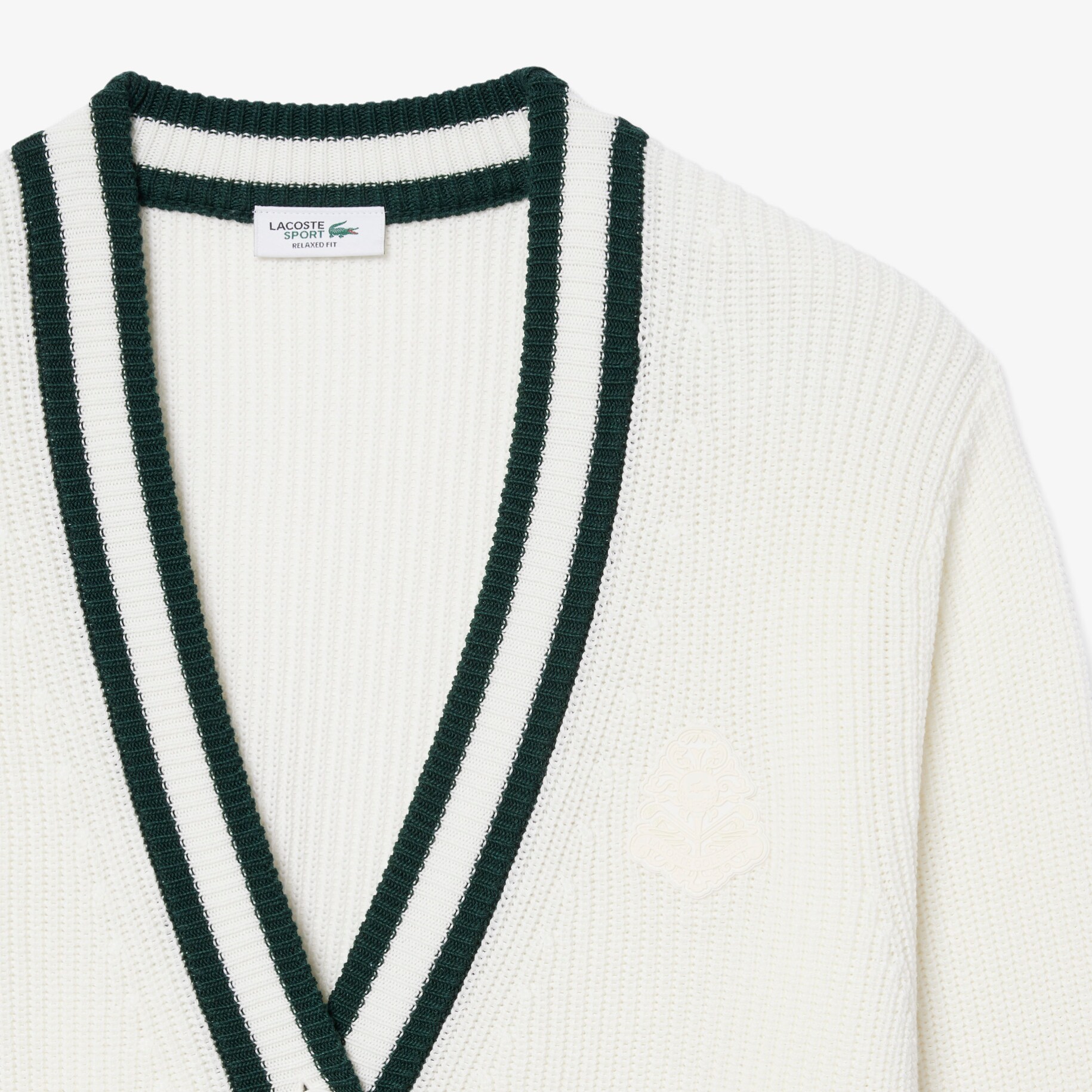 Badge Accent Wool Blend Golf Cardigan image number 4