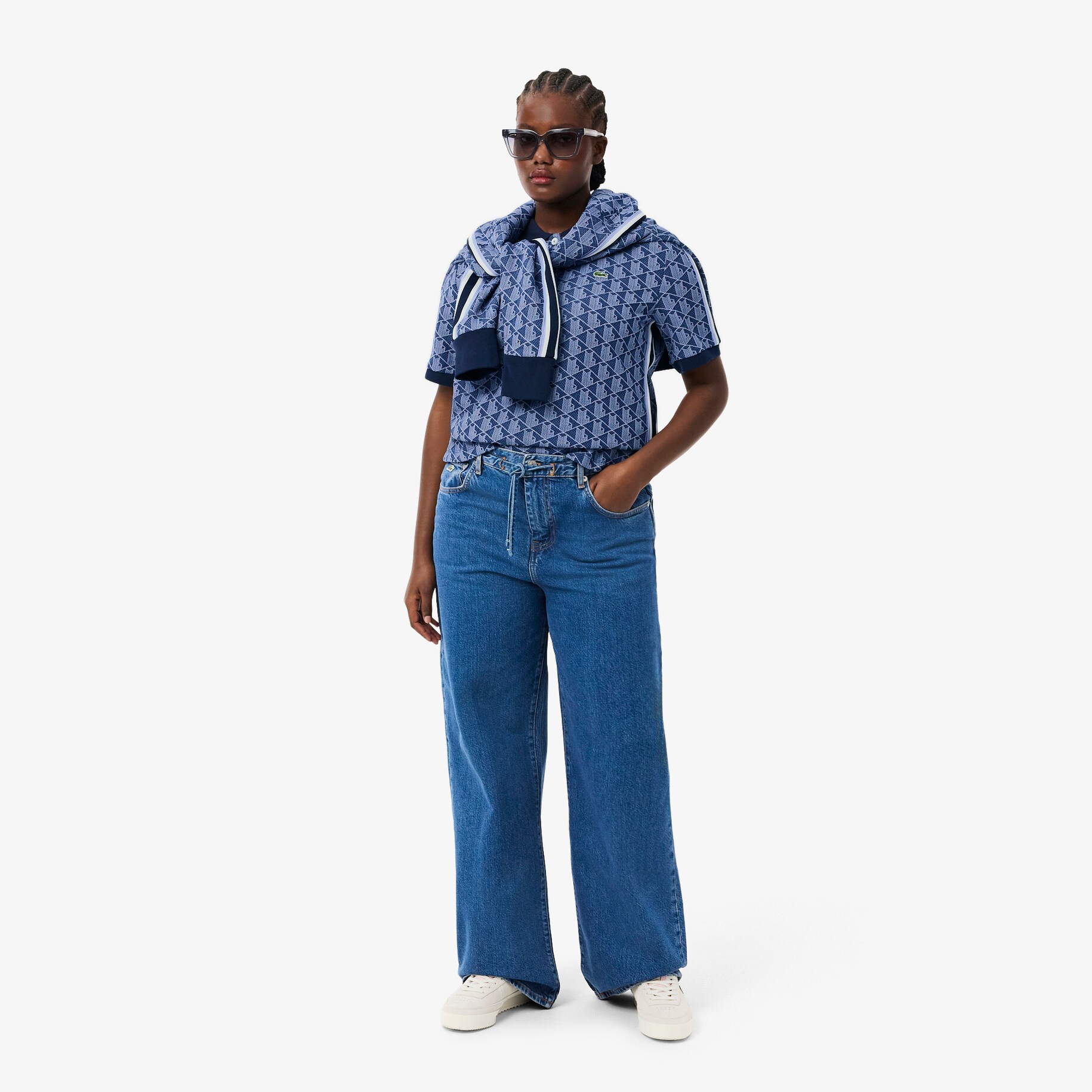 Slim Fit Monogram Jacquard Polo Shirt image number 7