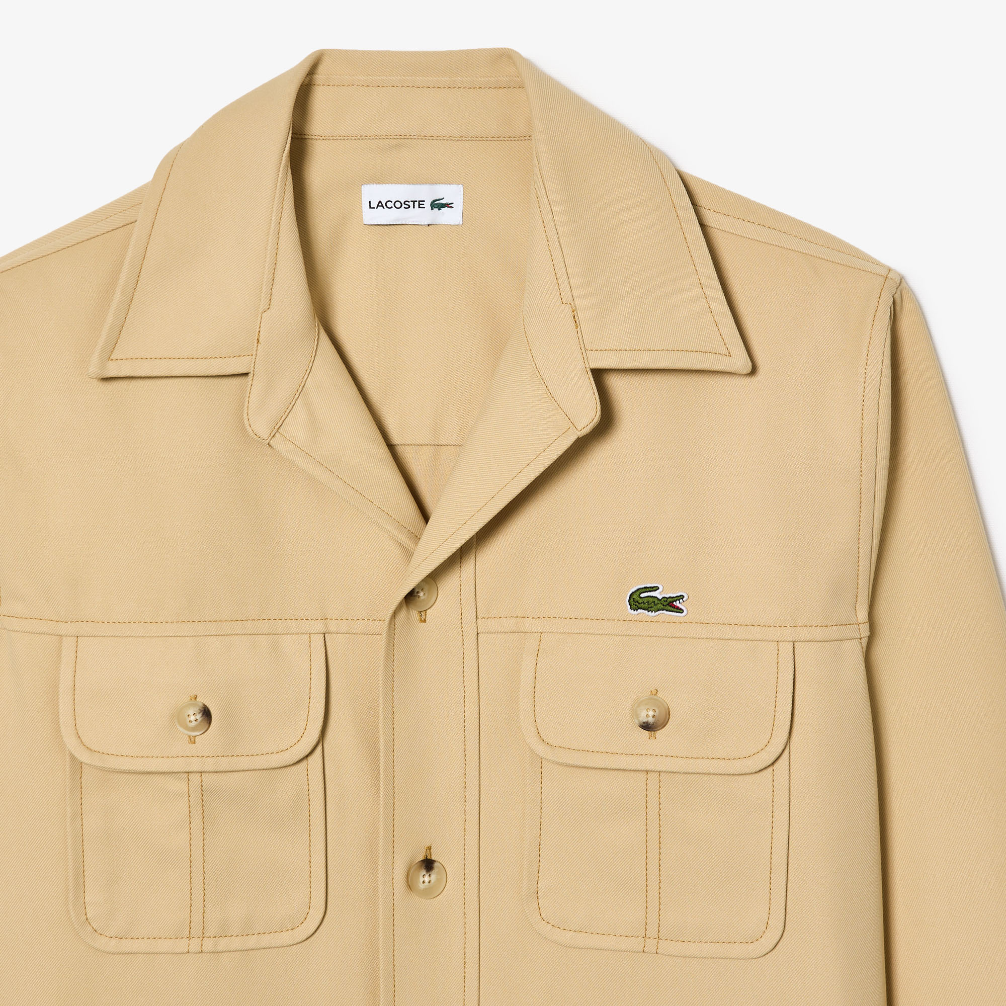 Heavy Cotton Twill Overshirt with Pockets image number 4