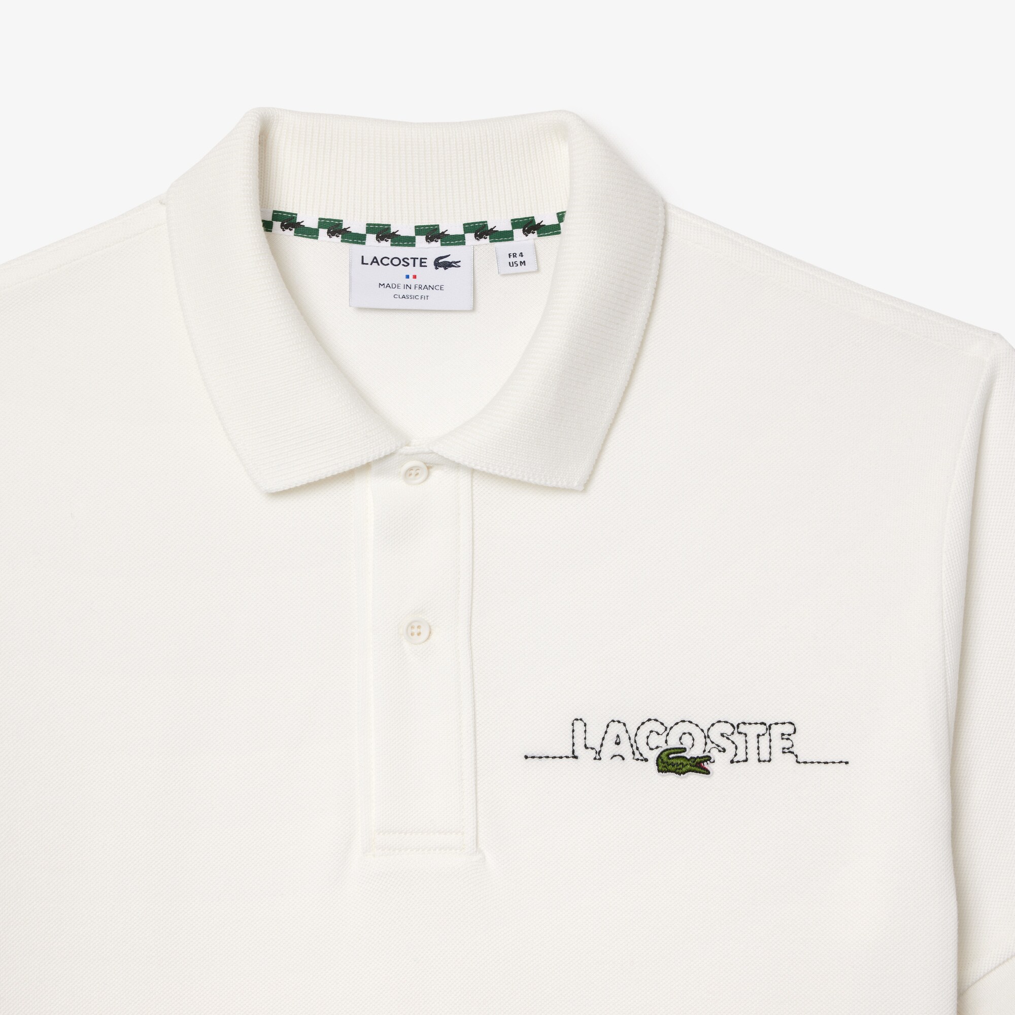 新品 LACOSTE L1212 FRモデル ホワイトポロシャツDEVANLAY LACOSTE