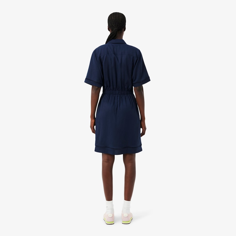 Fluid Linen Blend Shirt Dress image number 2