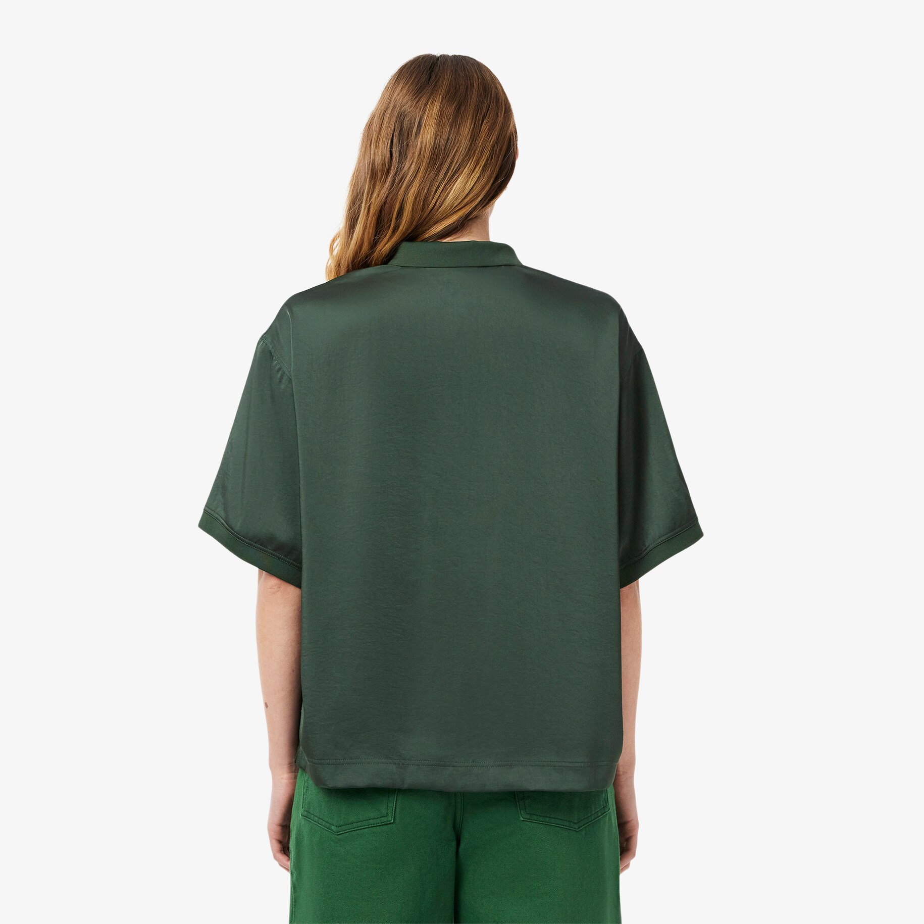 Oversized Silky Fluid Polo Shirt image number 2