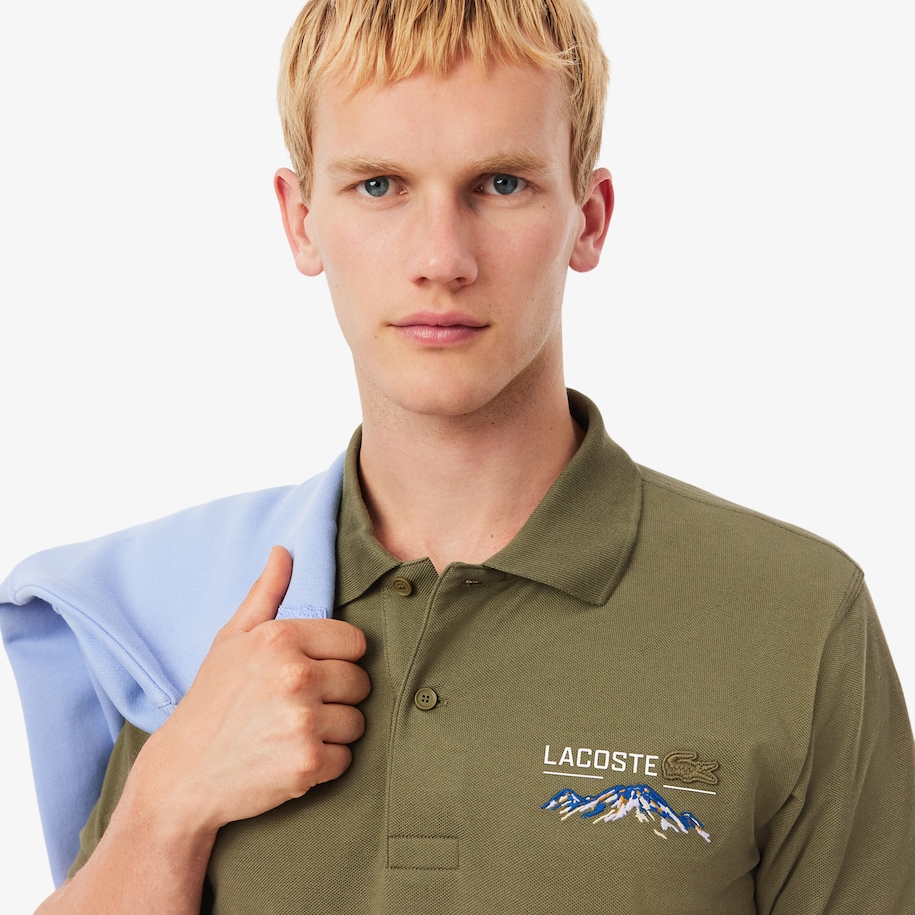Classic Fit Embroidered Motif Piqué Polo Shirt image number 1