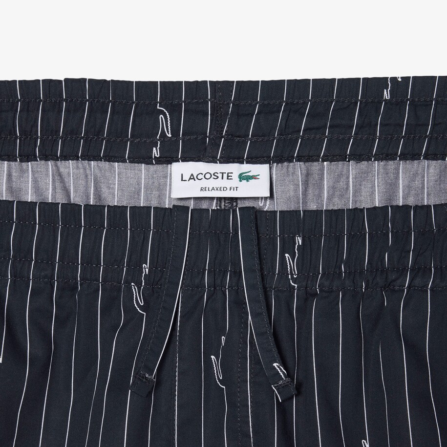 Crocodile Print Stripe Cotton Shorts image number 2