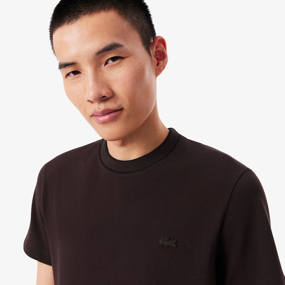 Stretch Piqu&eacute; Stripe Collar T-shirt image number 1