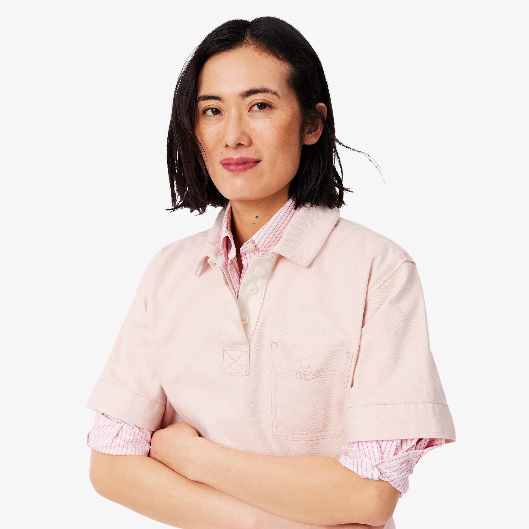 Oversized Denim Polo Shirt image number 1