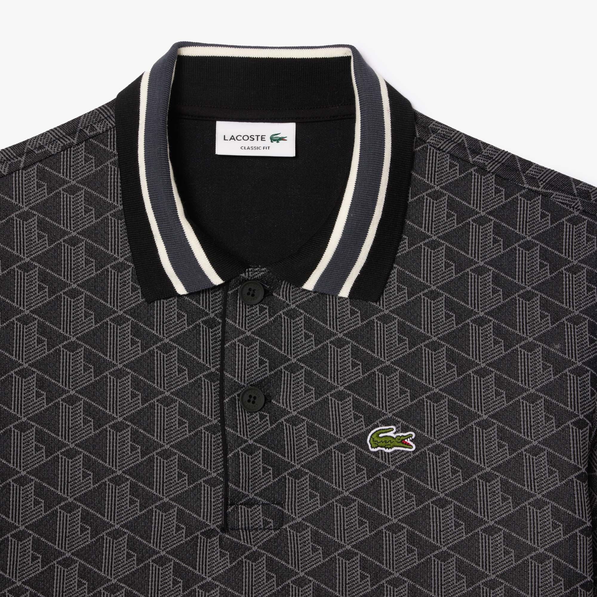 Classic Fit Contrast Collar Monogram Motif Polo Shirt image number 4