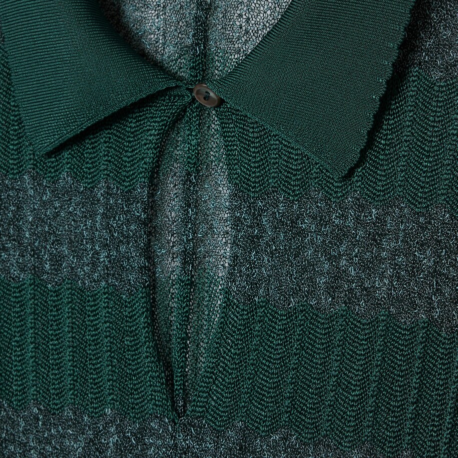 Runway Polo Collar Pointelle Maxi Dress image number 6