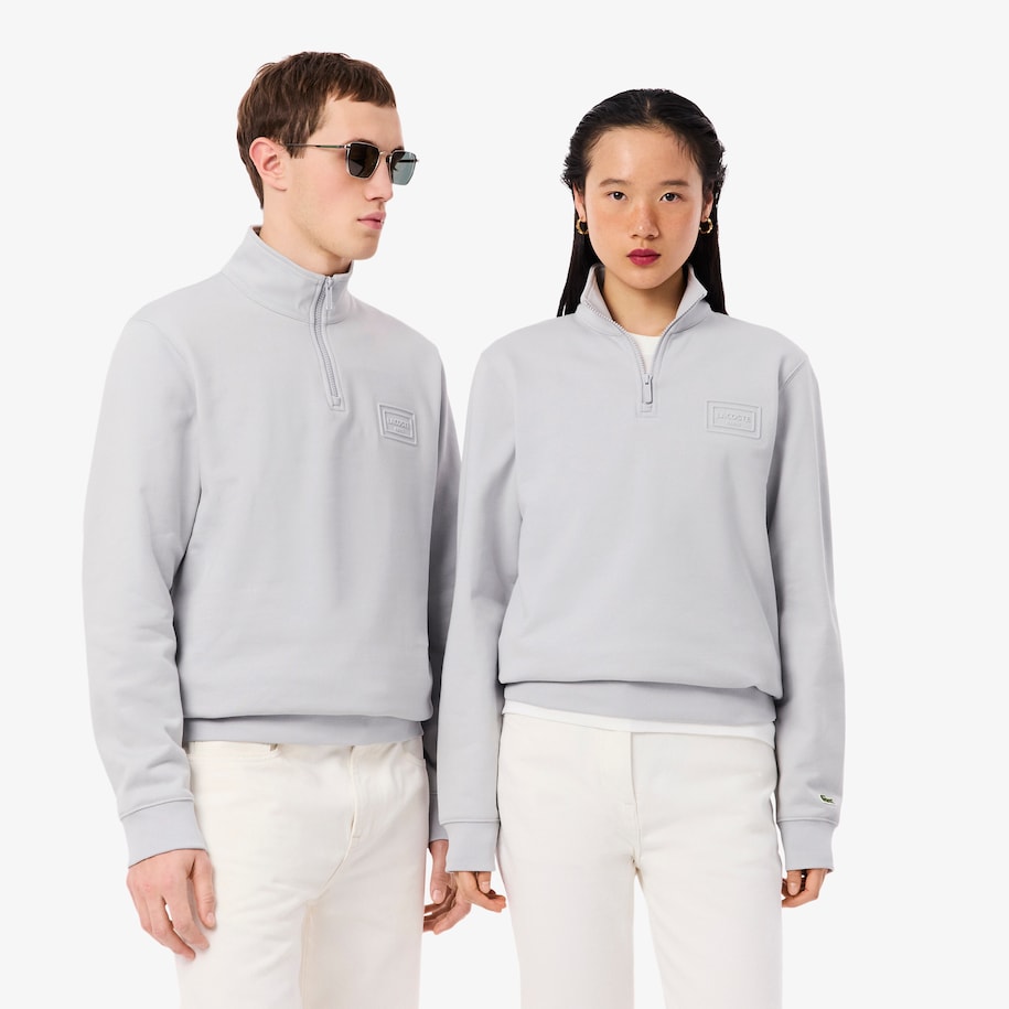 High Neck Embossed Zipped Sweatshirt image number 0