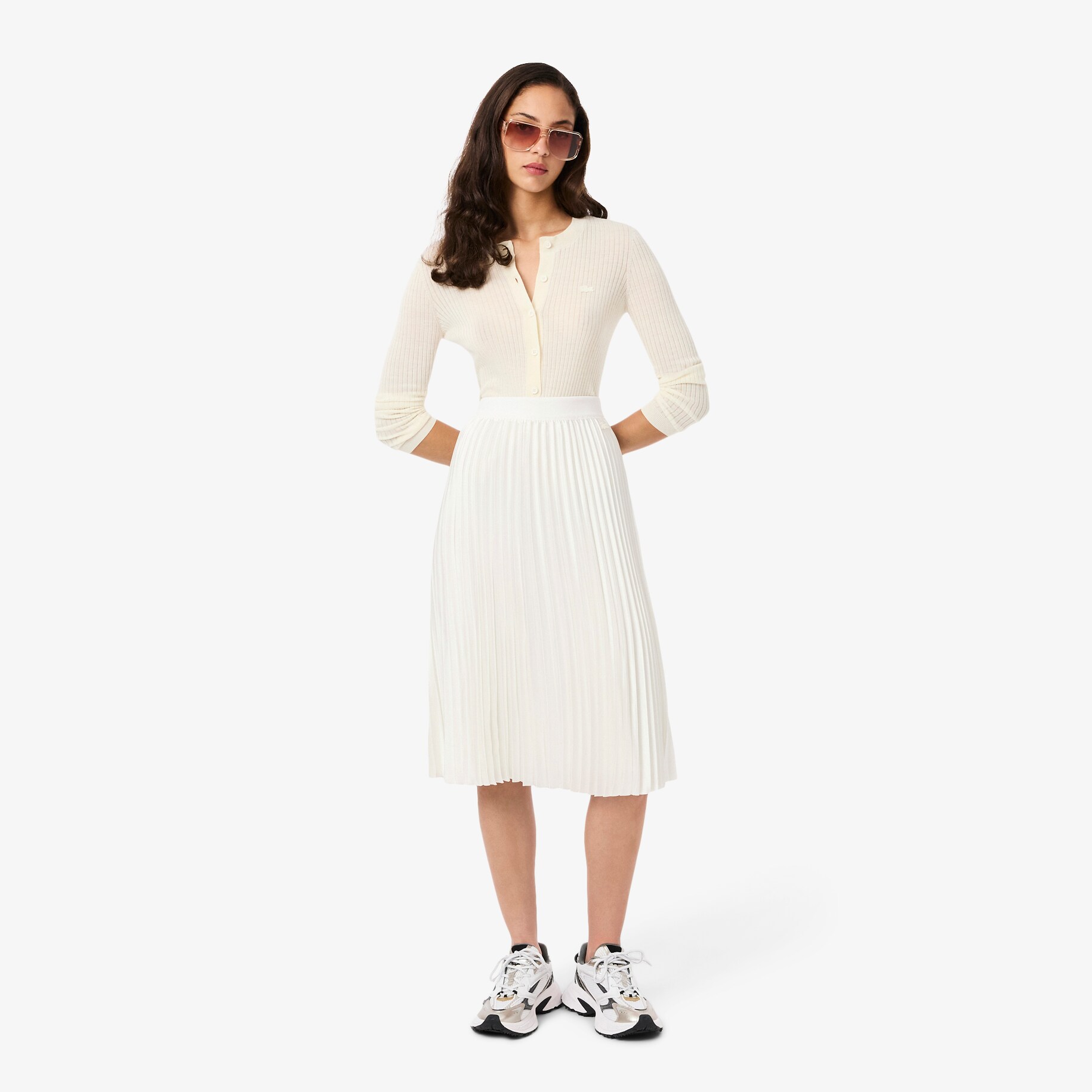 Pleated Satin Midi Skirt image number 0