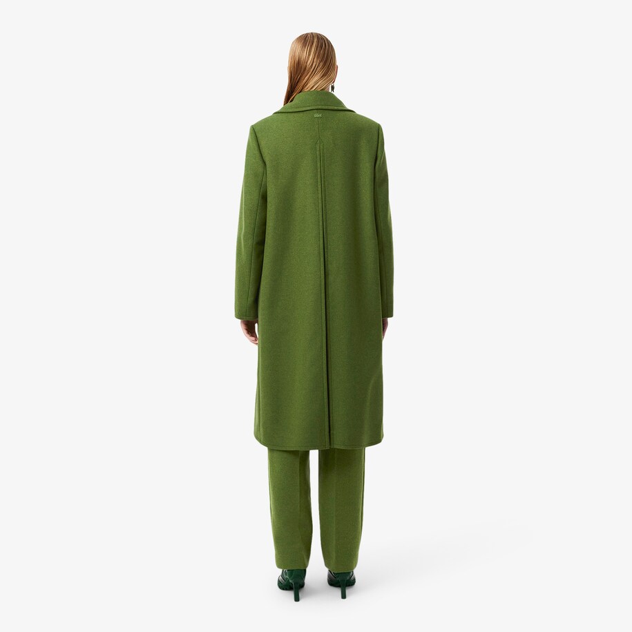 Runway Long Slub Wool Pea Coat image number 2