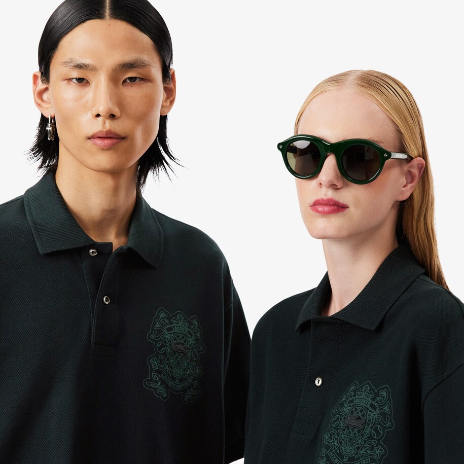 Runway Loose Fit Shield Piqu&eacute; Polo Shirt image number 1