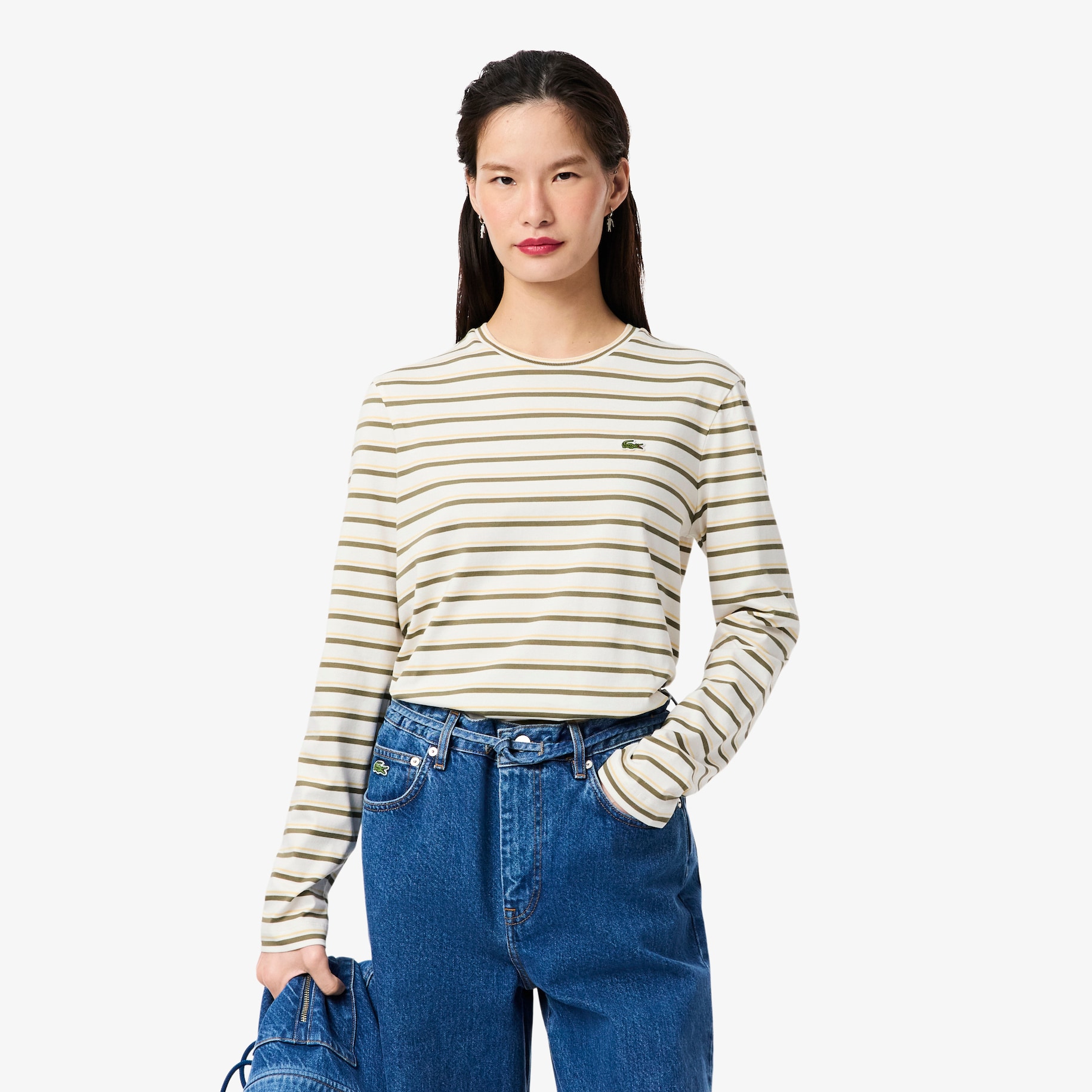 Long Sleeved Striped Jersey T-shirt image number 0