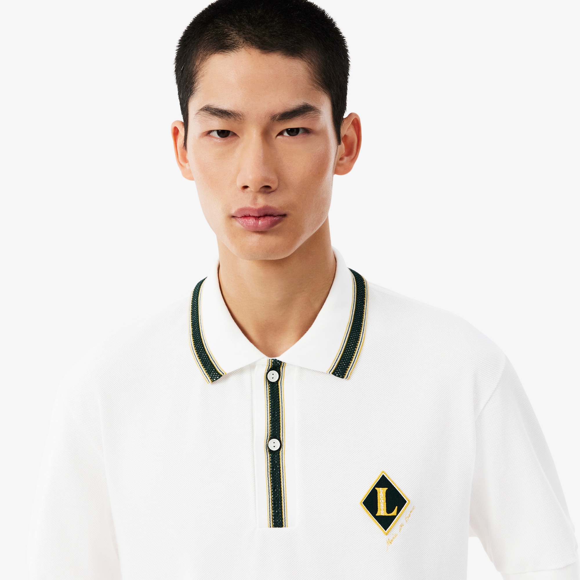 Classic Fit French Made Badge Accent Polo Shirt image number 1