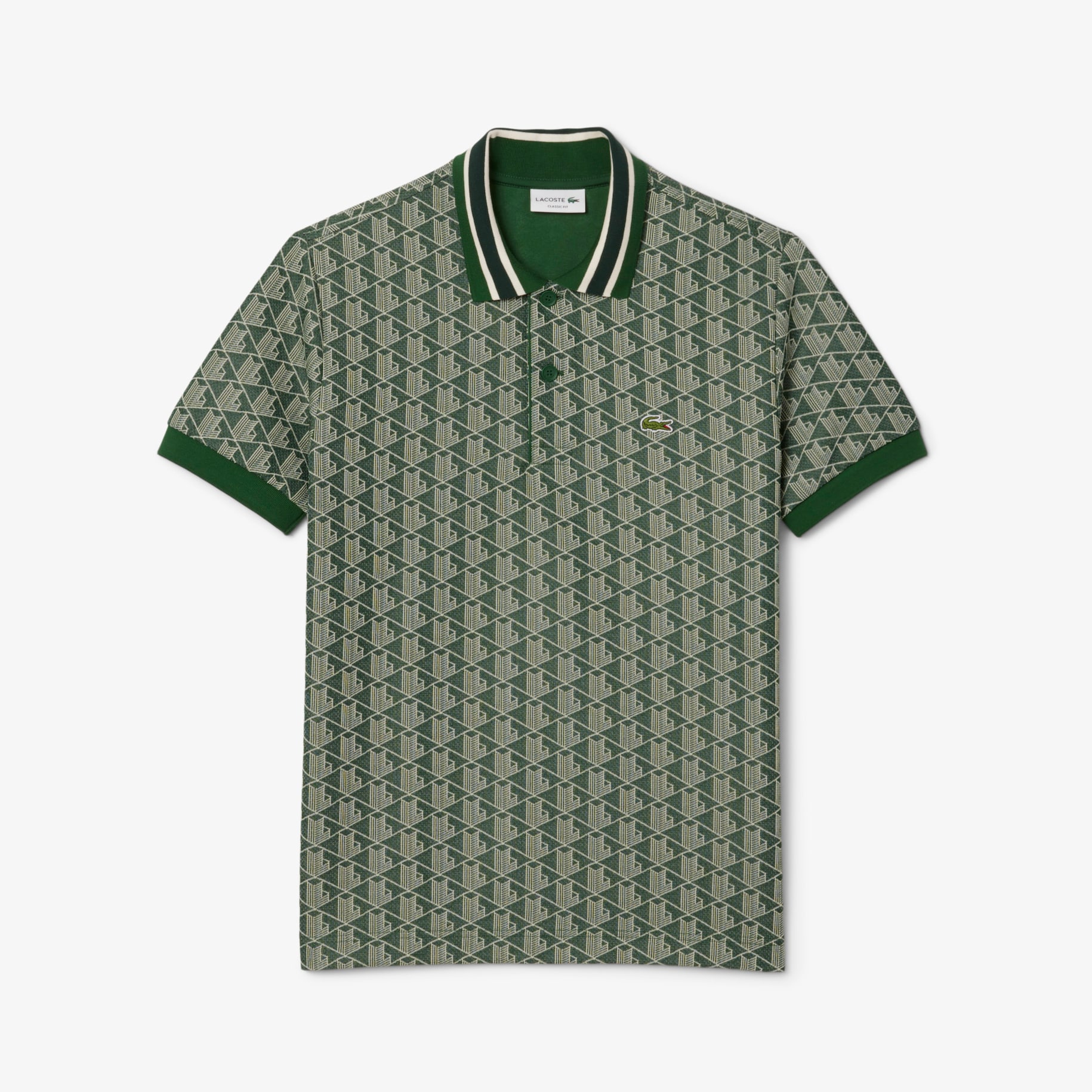 Classic Fit Contrast Collar Monogram Motif Polo Shirt image number 3