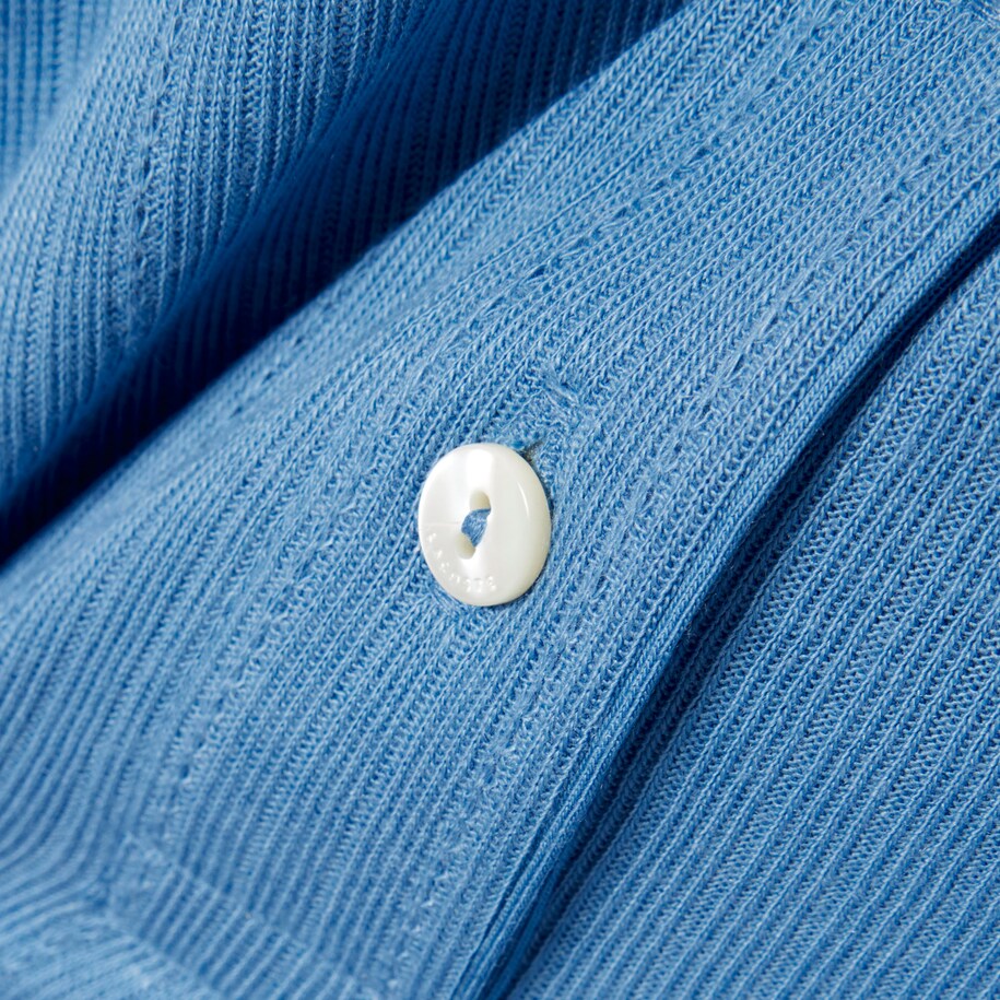 Slim Fit French Made Ribbed Polo Shirt image number 5