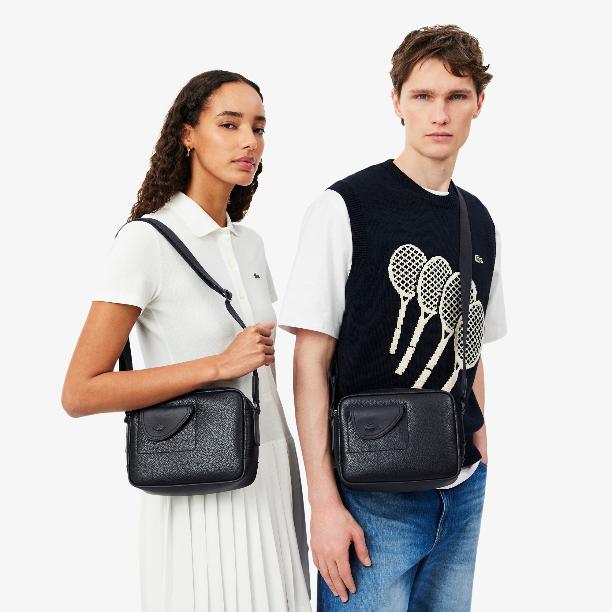 Club Lacoste Grain Leather Satchel image number 5