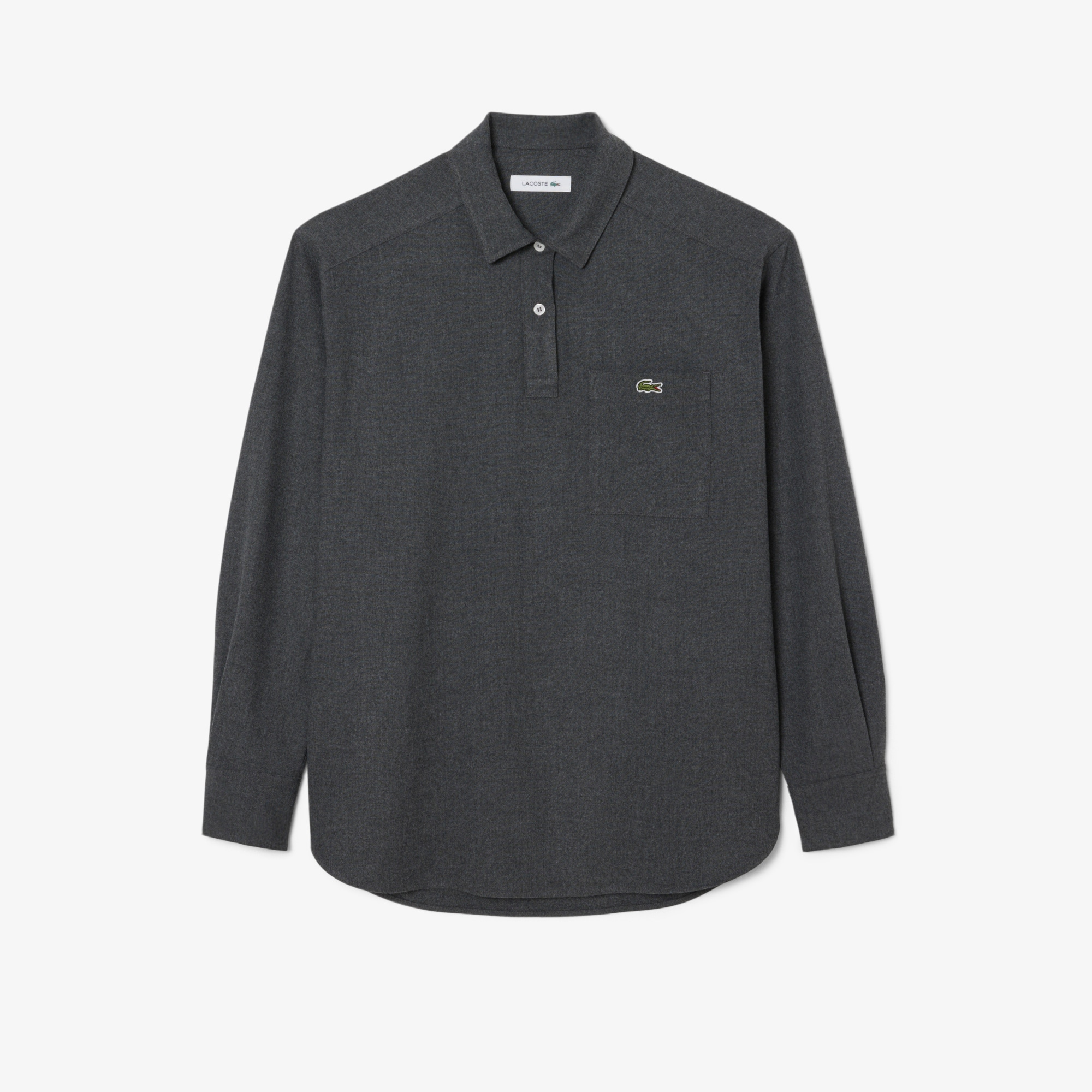 Oversized Polo Style Flannel Shirt image number 3