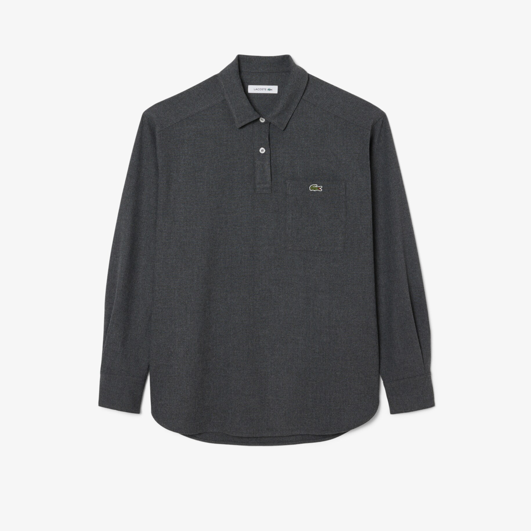 Oversized Polo Style Flannel Shirt image number 3