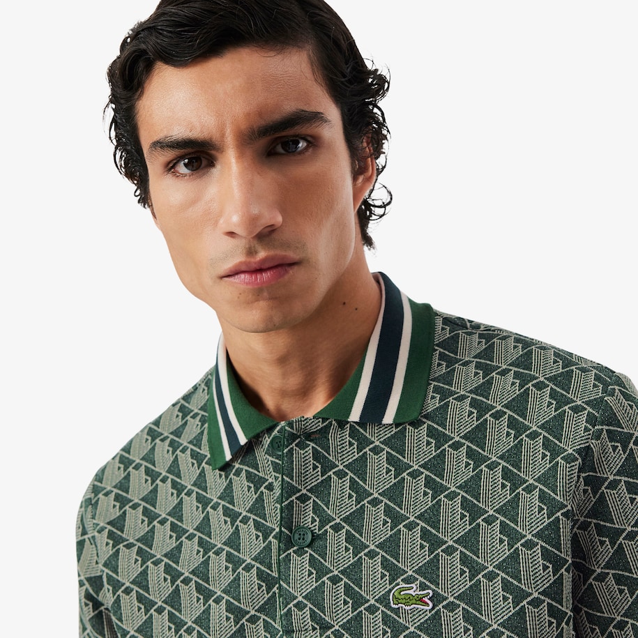 Classic Fit Monogram Jacquard Polo Shirt image number 1