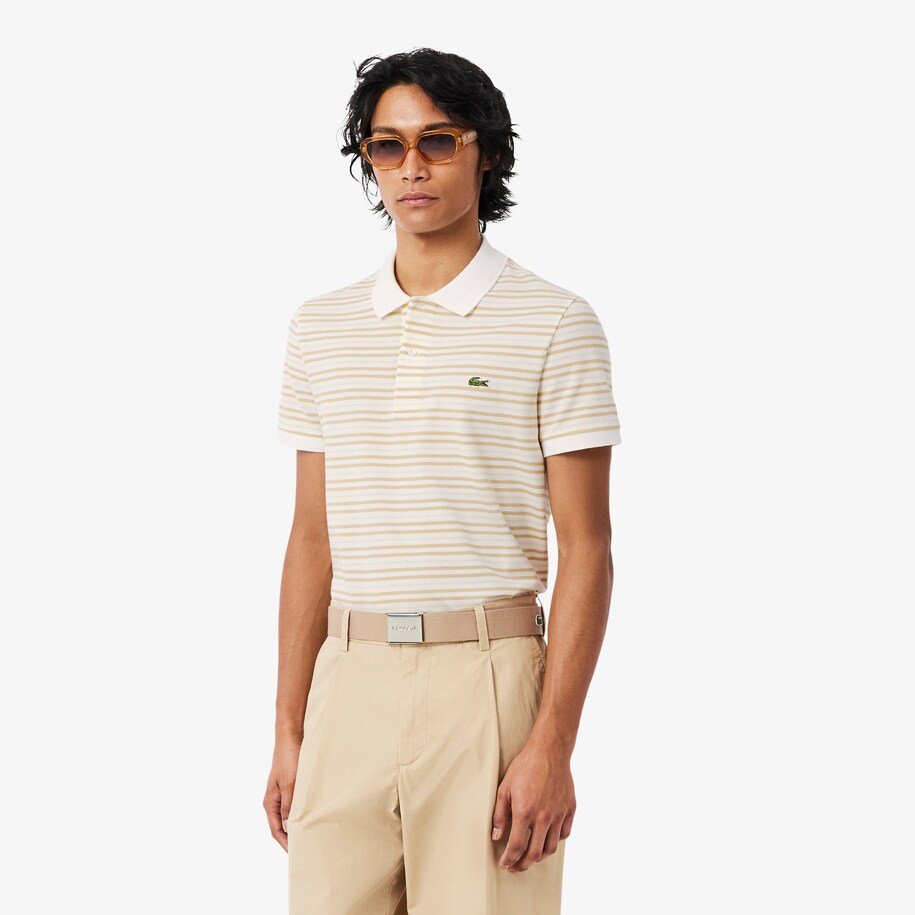 Classic Fit Striped Petit Piqu&eacute; Polo Shirt image number 0