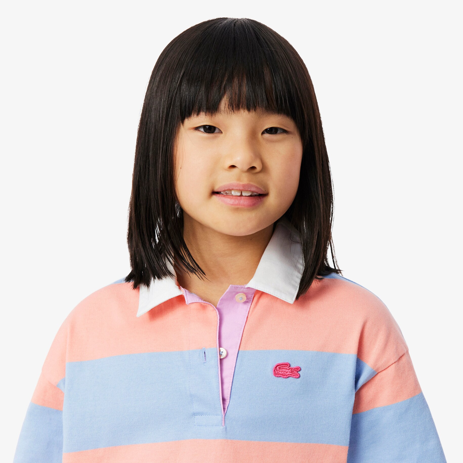 Oversized Striped Cotton Rugby Polo Shirt image number 1