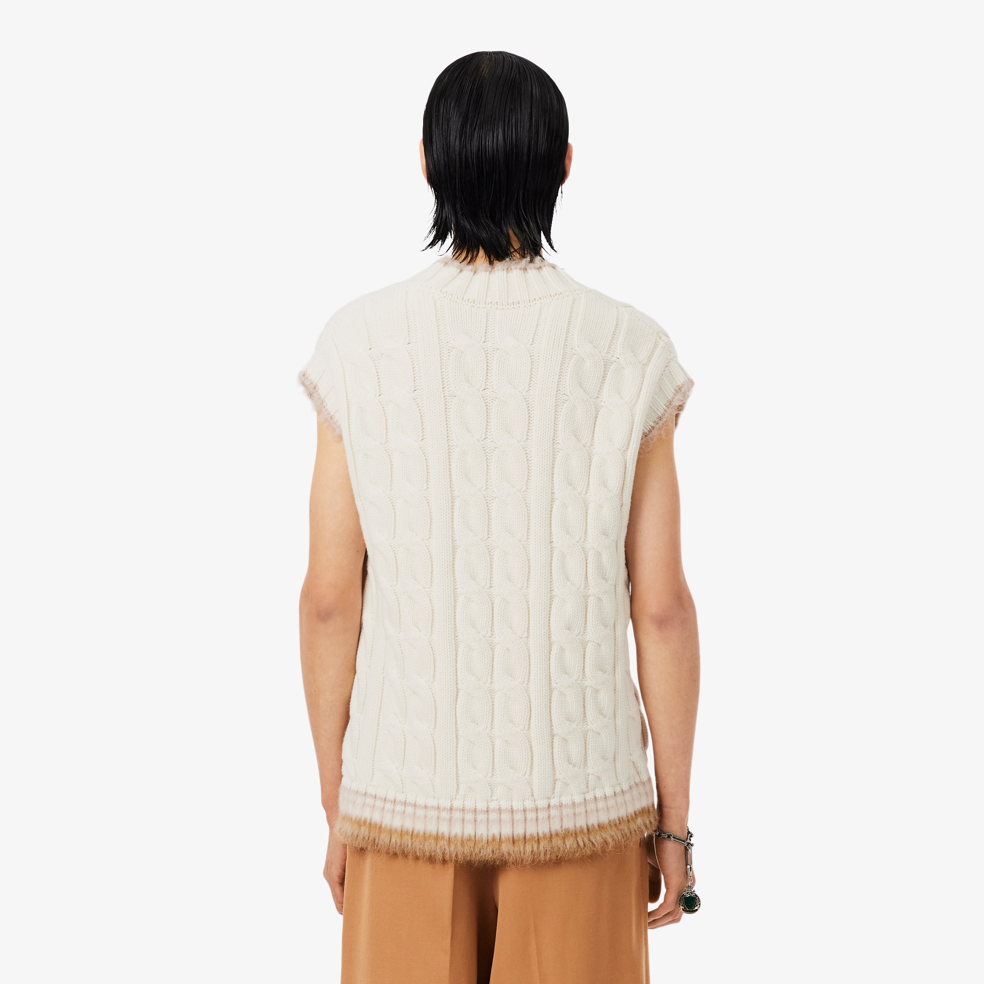 Runway Cable Knit Wool Sweater Vest image number 2