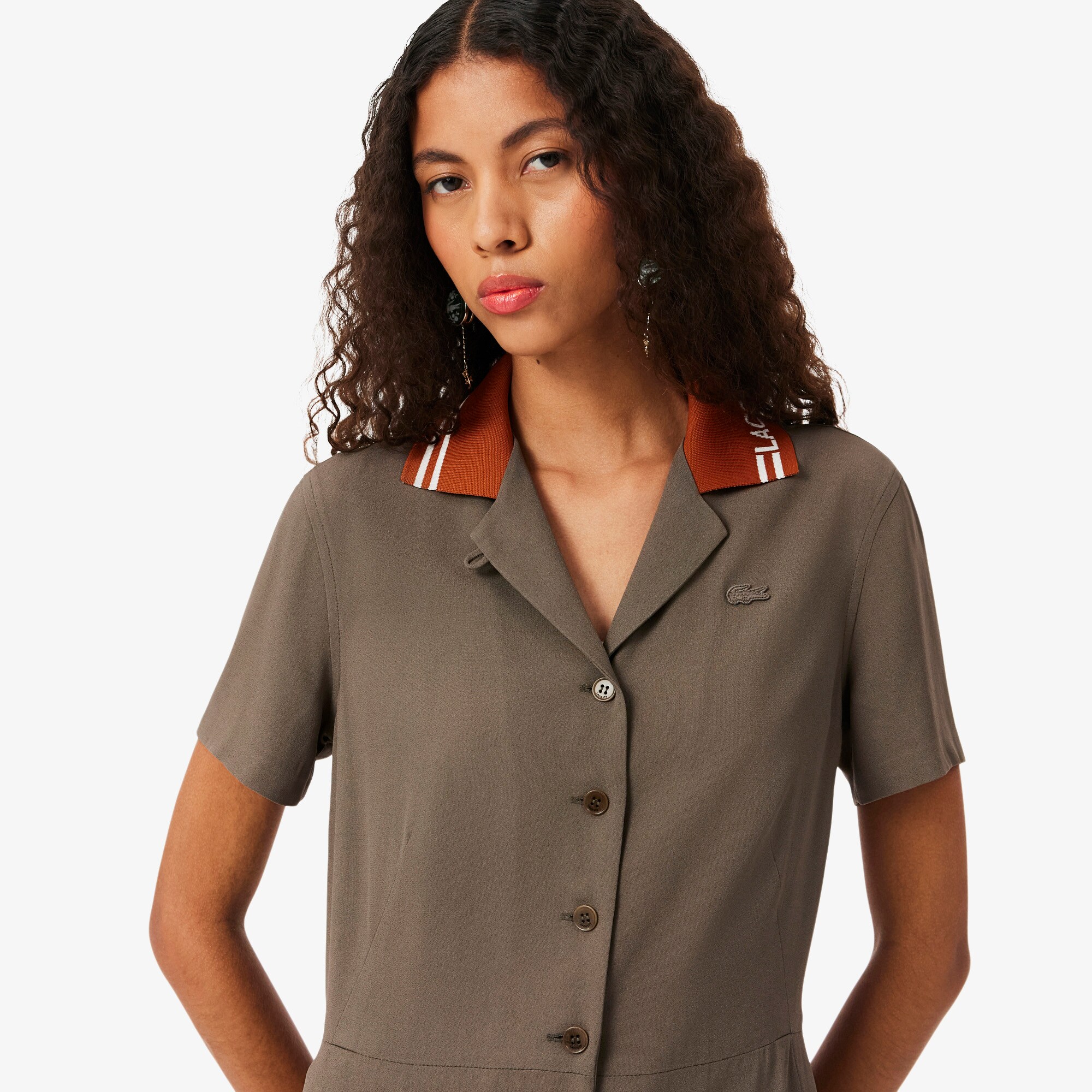 Runway Logo Polo Collar Piqu&eacute; Dress image number 1