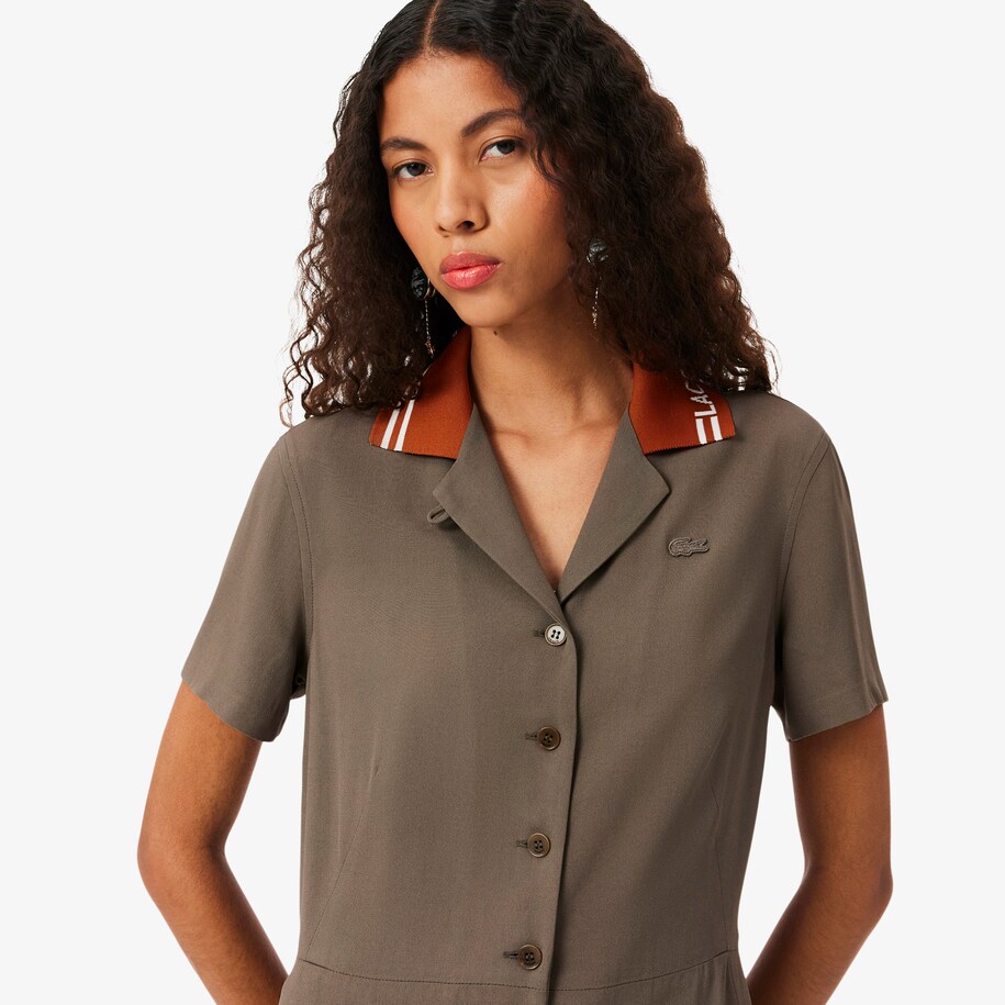 Runway Logo Polo Collar Piqu&eacute; Dress image number 1