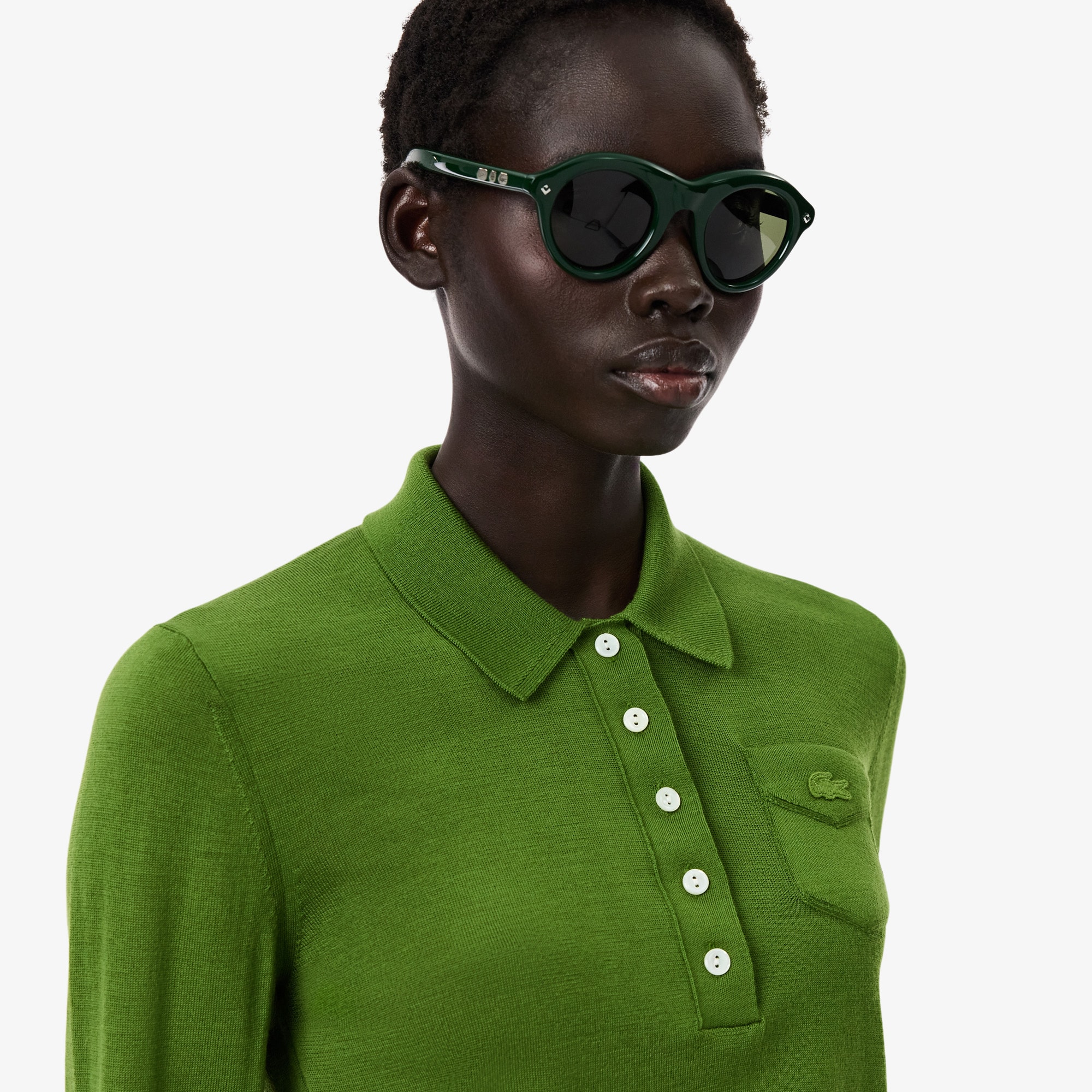 Runway Polo Collar Merino Wool Sweater image number 1
