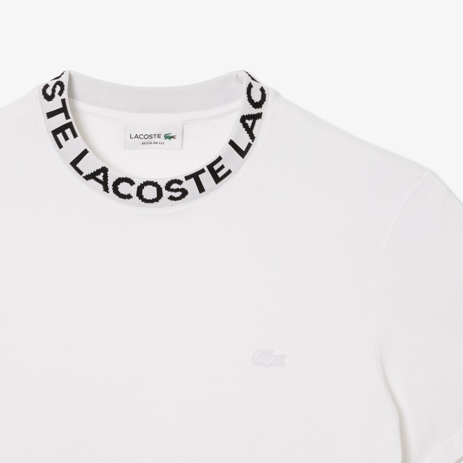 Regular Fit Jacquard Neck Stretch T-Shirt image number 4