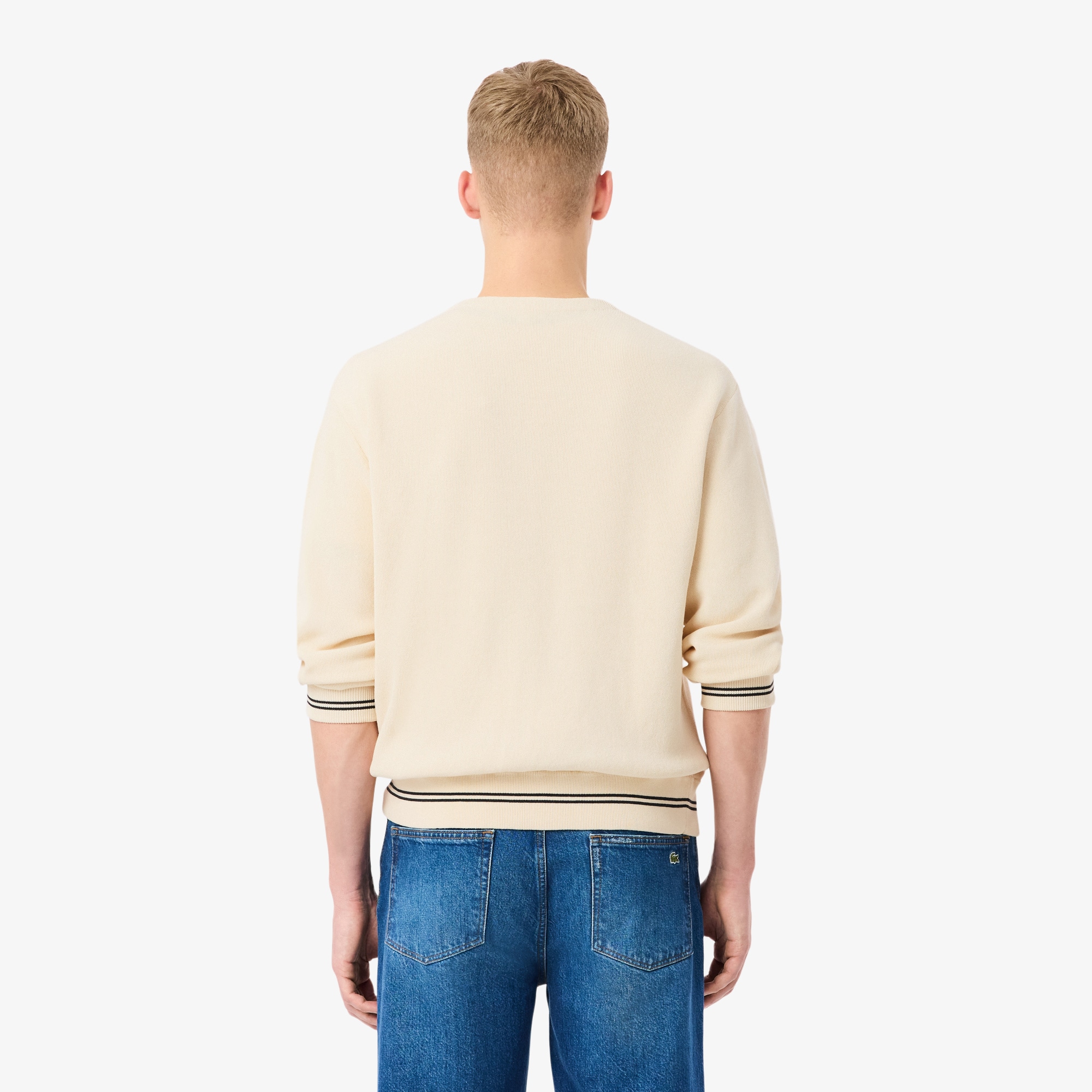 Relaxed Fit Stripe Detail Cotton Cardigan image number 2