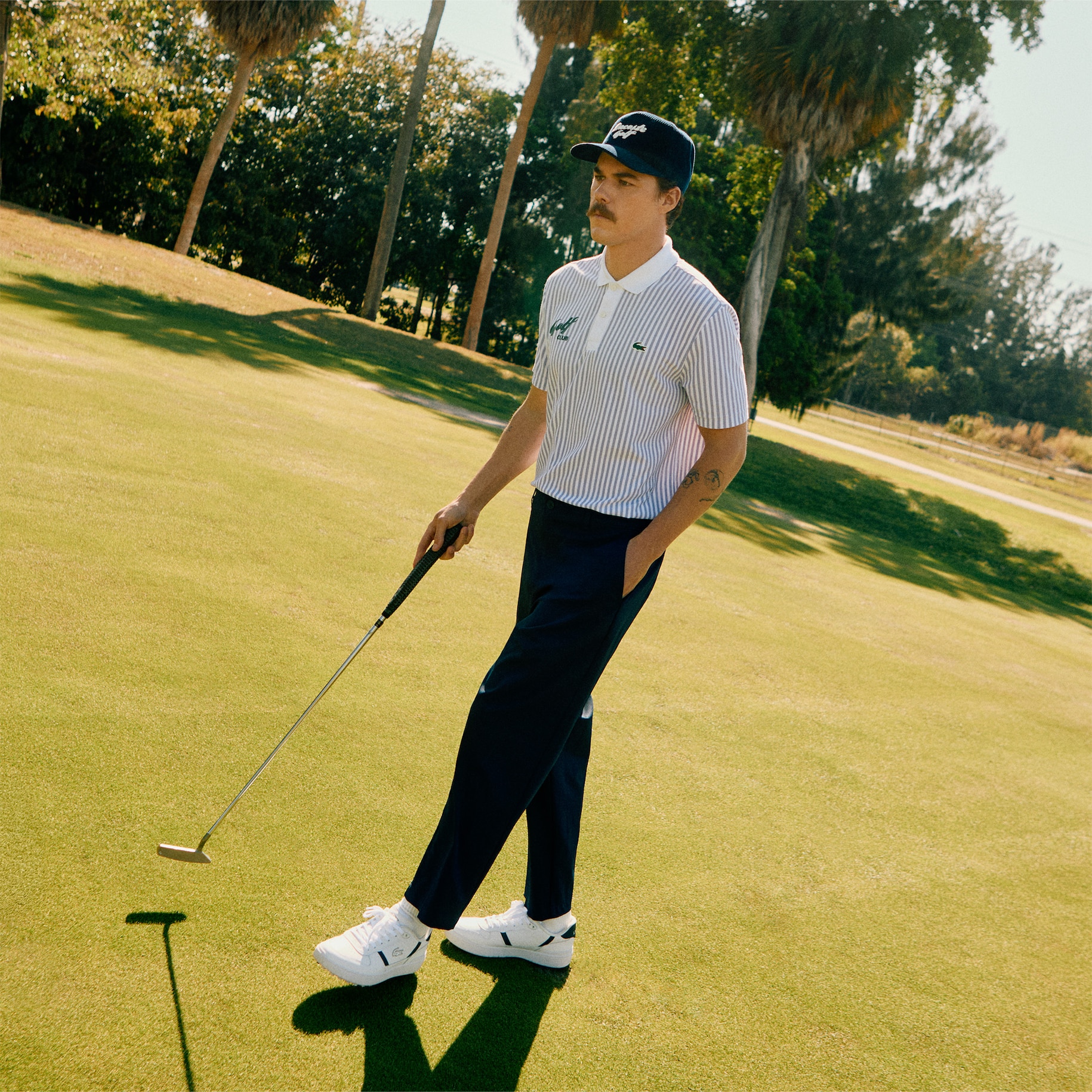 Men's T-Clip Golf Leather Golf Shoes image number 6